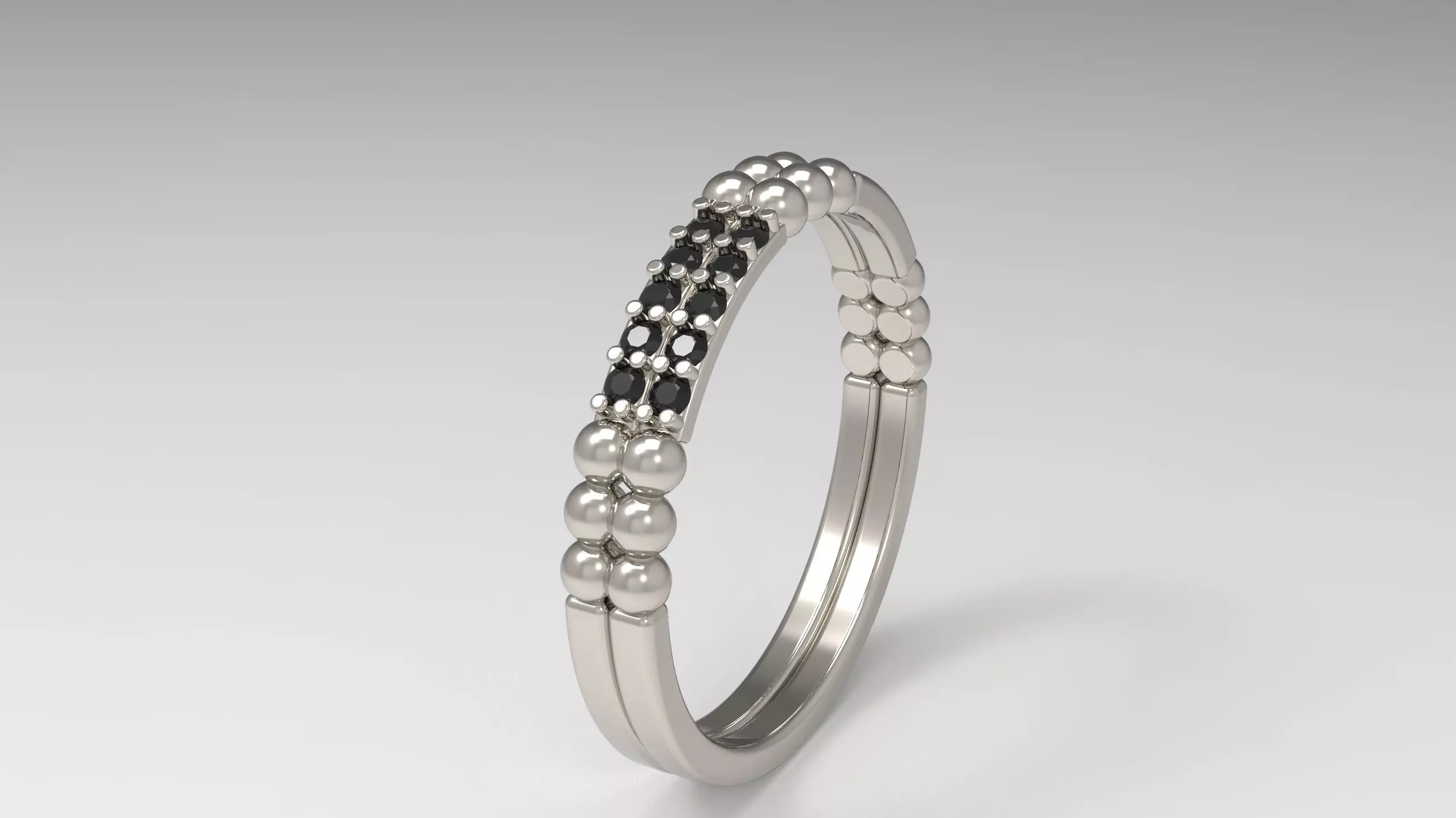 Engagement 2 row ring 14 3D print model