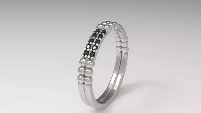 Engagement 2 row ring 14