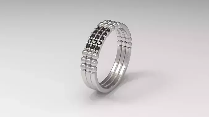 Engagement 3 row ring 15