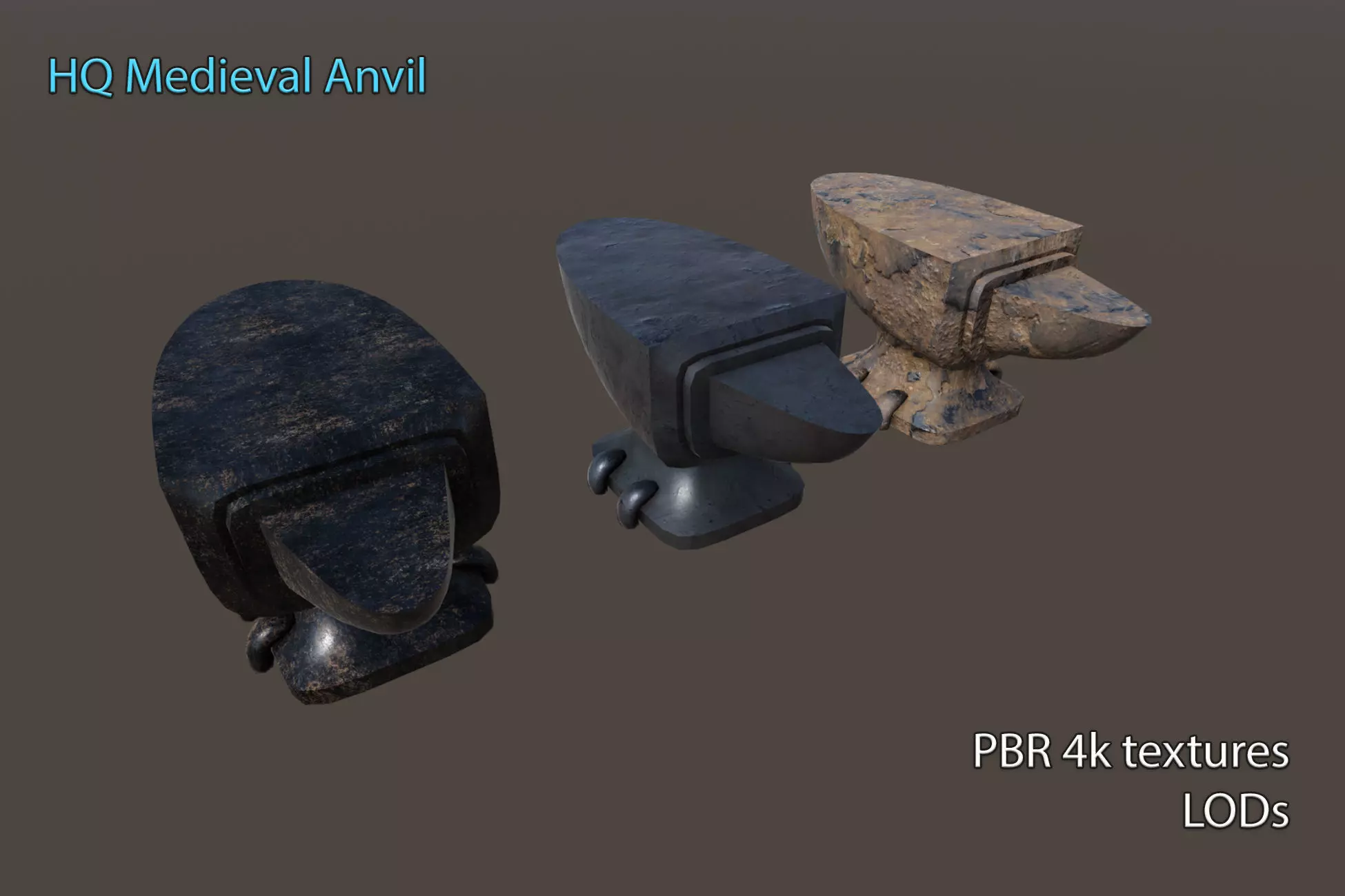 HQ PBR 4K Medieval Anvil Low-poly 3D model_0