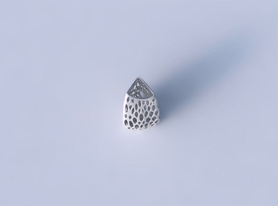 Vase curved tipping triangle 2 with relaxed organic lattice 3D print model_2
