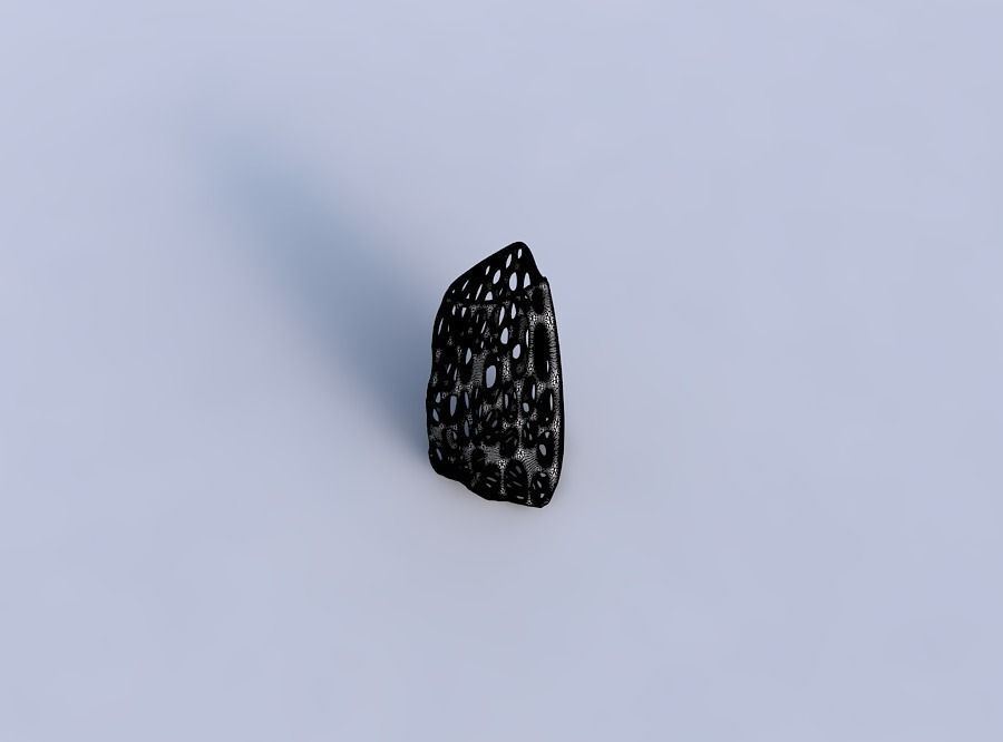 Vase curved tipping triangle 2 with relaxed organic lattice 3D print model_6