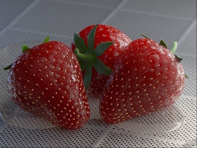 Strawberries Scene for Cinema 4D and Redshift 3D model 3D model