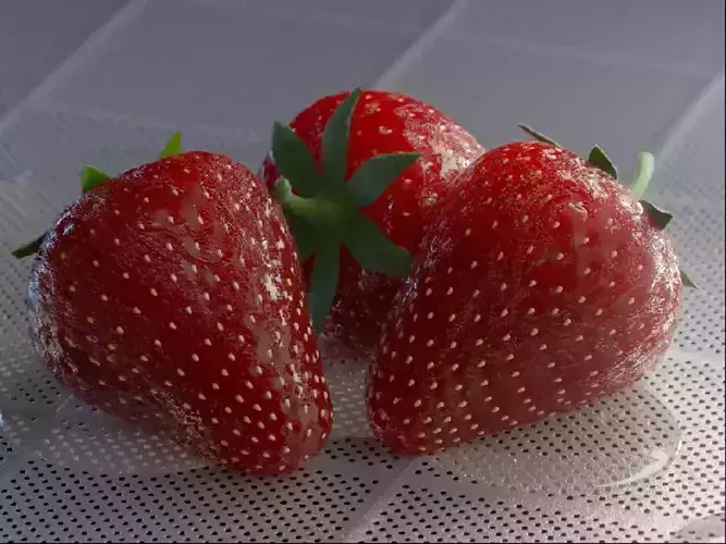 Strawberries Scene for Cinema 4D and Redshift 3D model 3D model