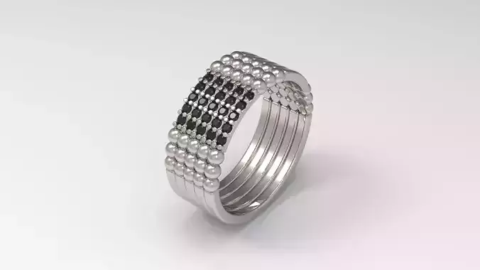 Engagement 5 row ring 17