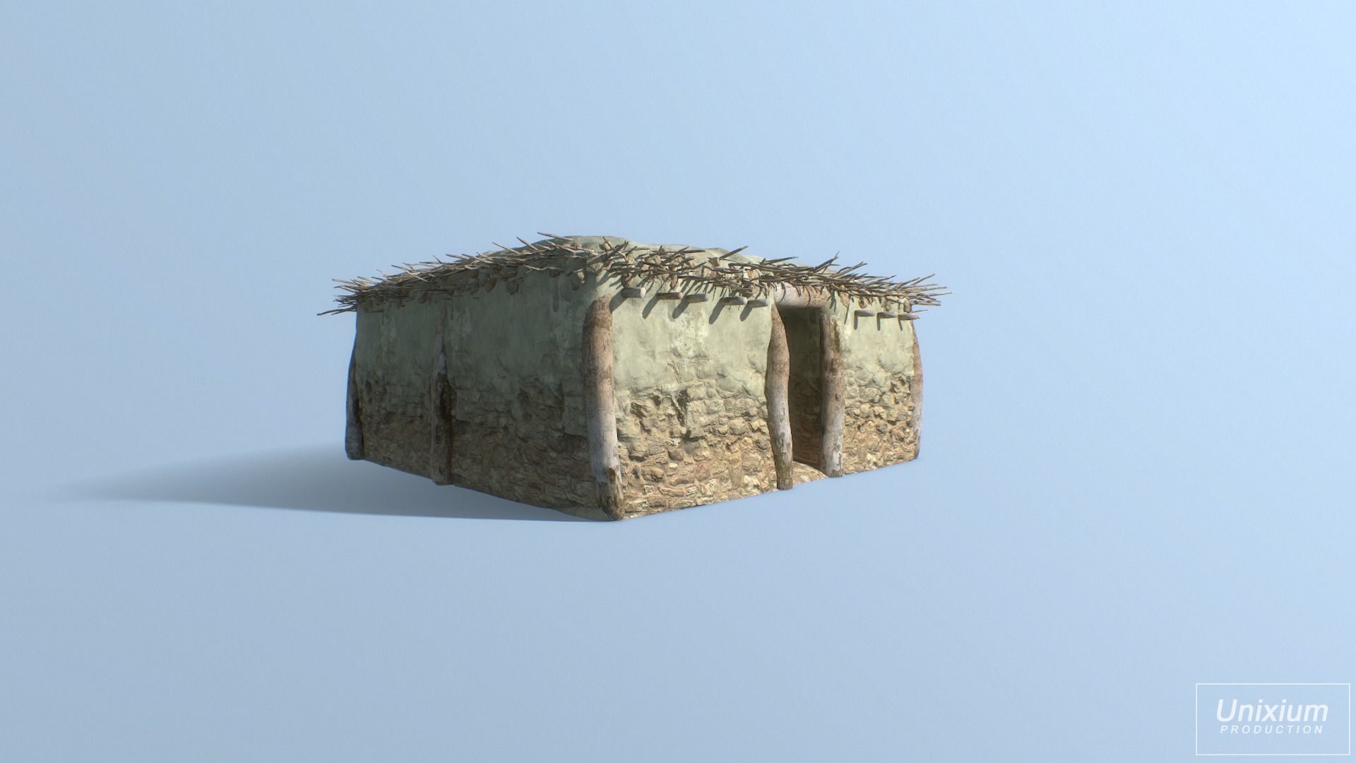 Ancient Greek House Low-poly 3D model_4