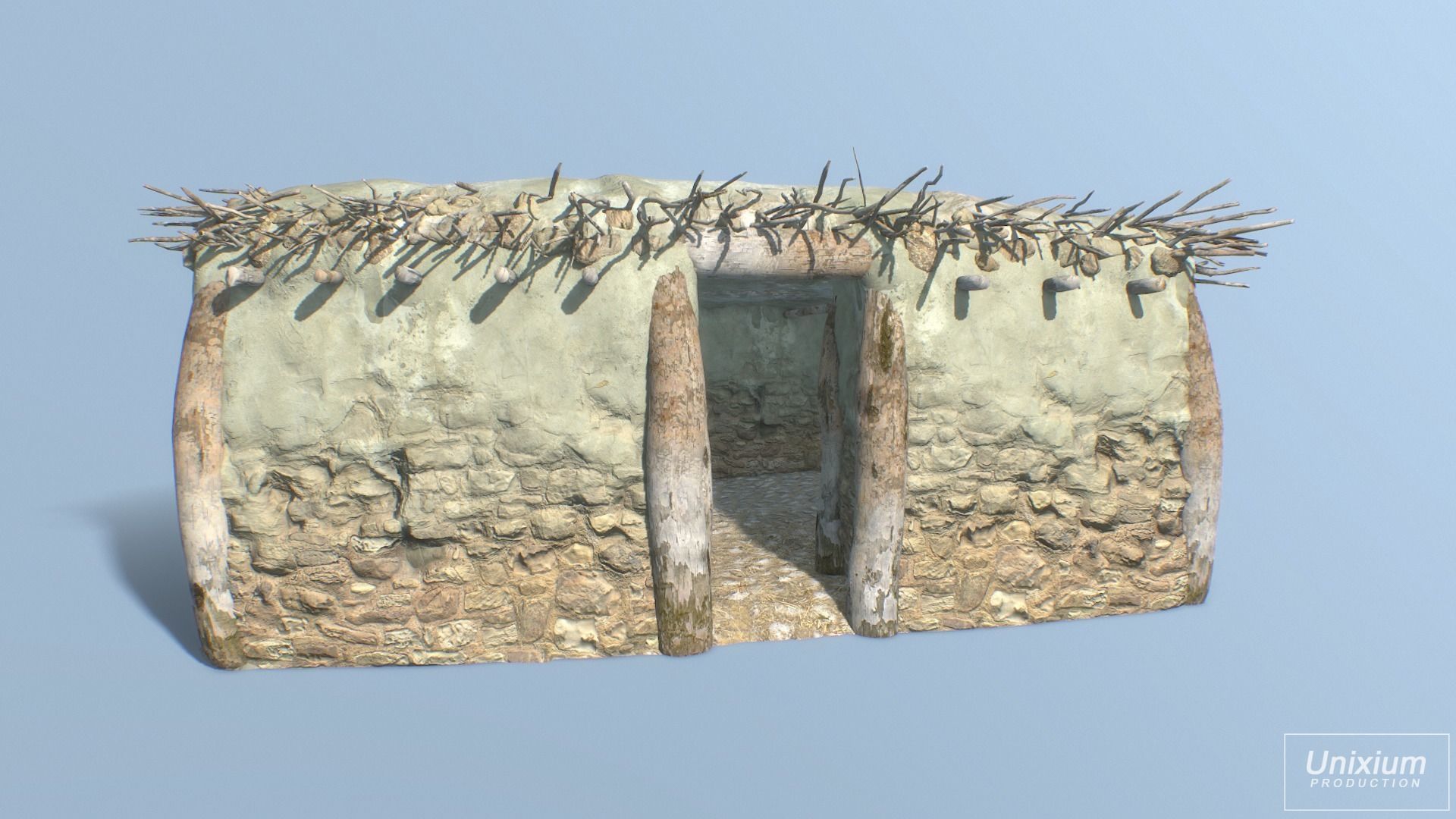 Ancient Greek House Low-poly 3D model_1