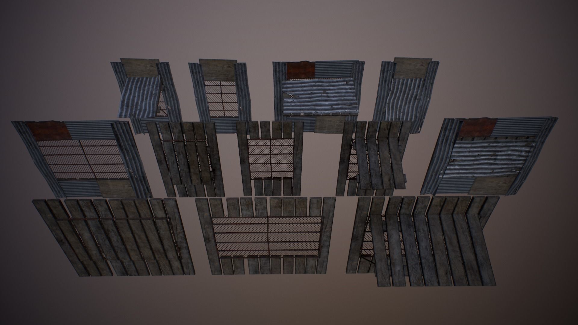 Modular Junk House Kit Low-poly 3D model_30