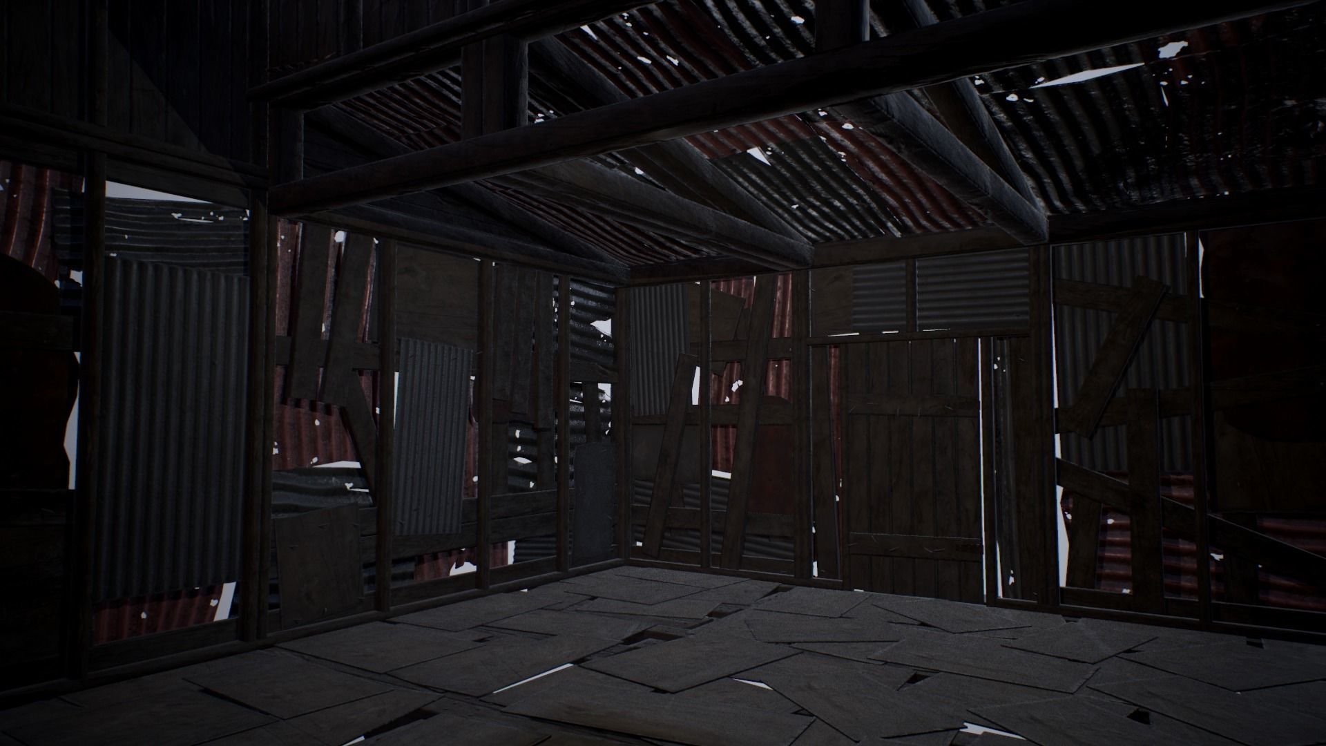 Modular Junk House Kit Low-poly 3D model_7