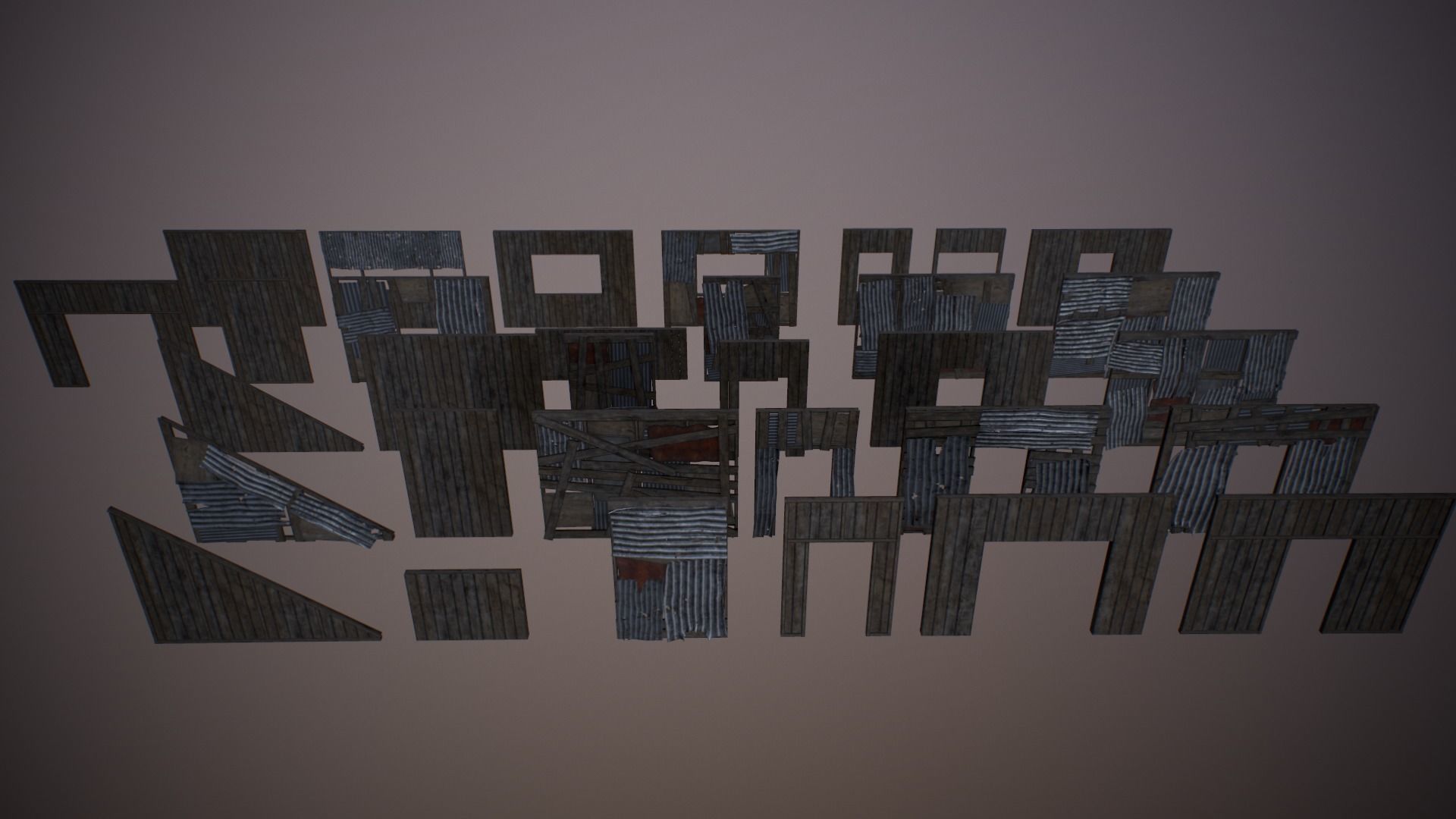 Modular Junk House Kit Low-poly 3D model_28