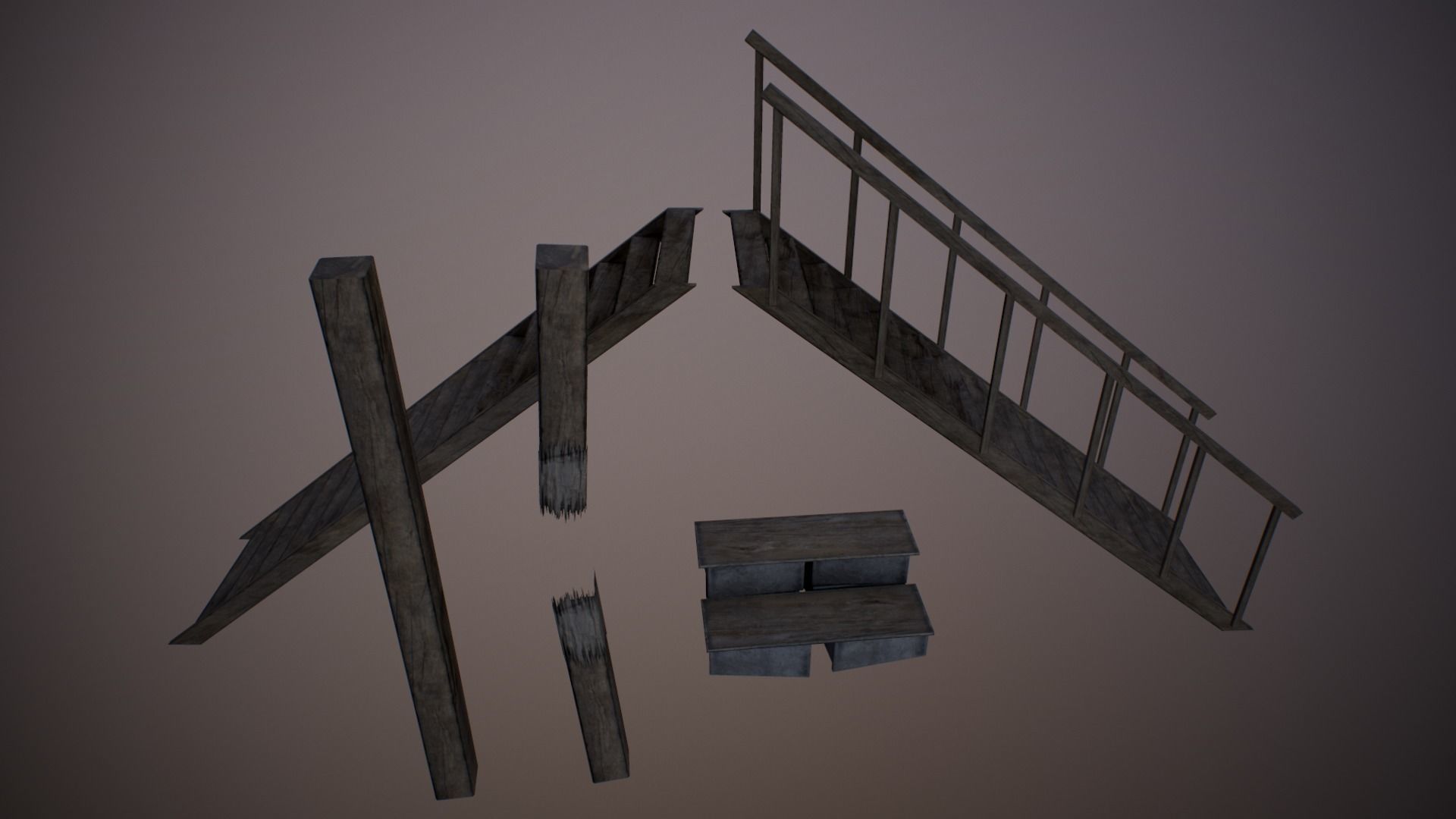 Modular Junk House Kit Low-poly 3D model_20