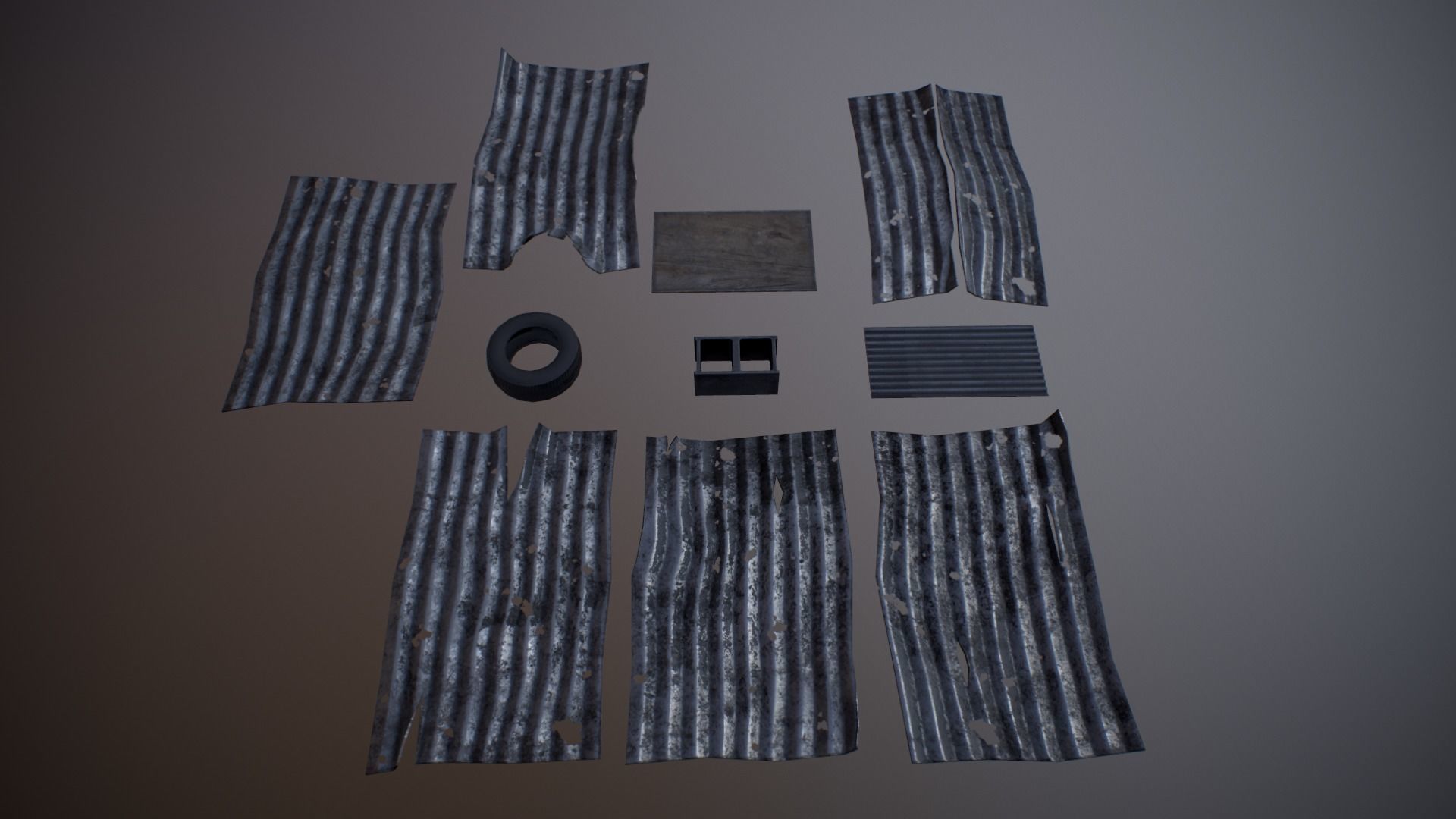 Modular Junk House Kit Low-poly 3D model_22