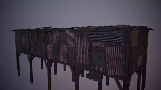 Modular Junk House Kit Low-poly 3D model