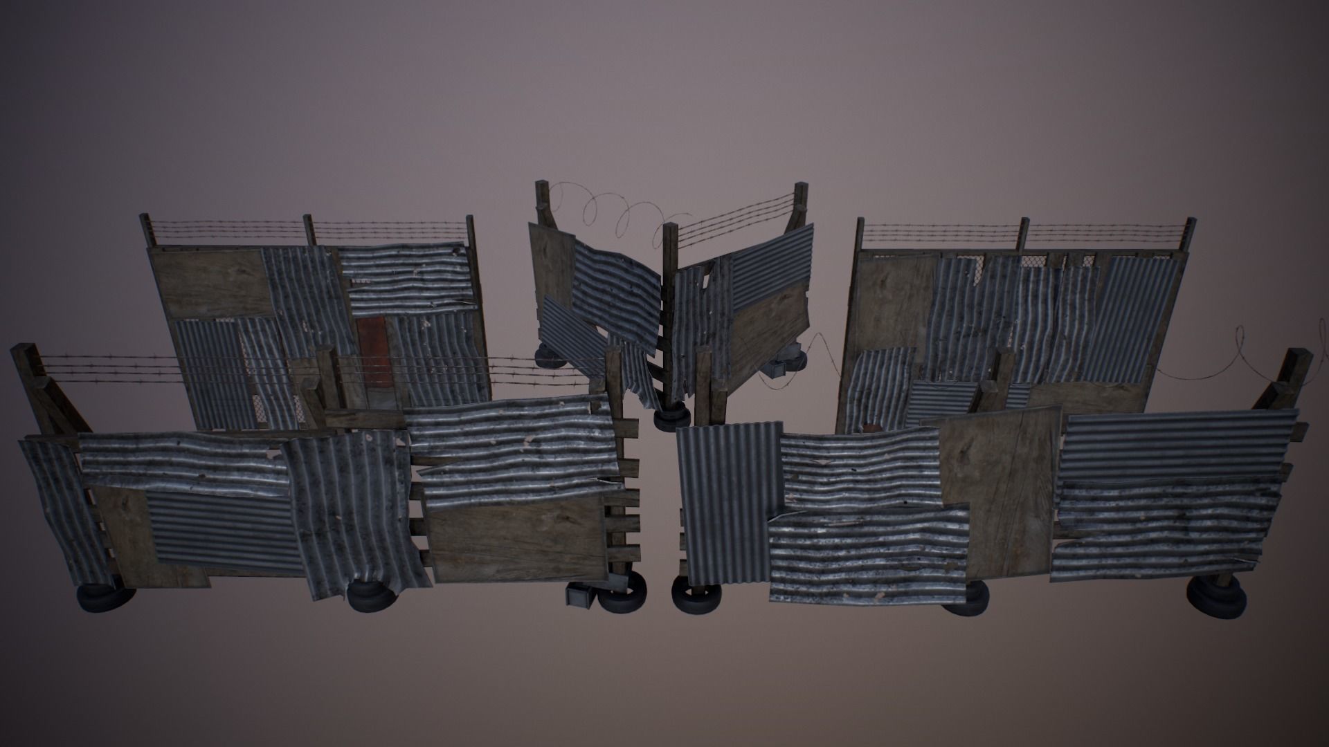 Modular Junk House Kit Low-poly 3D model_16