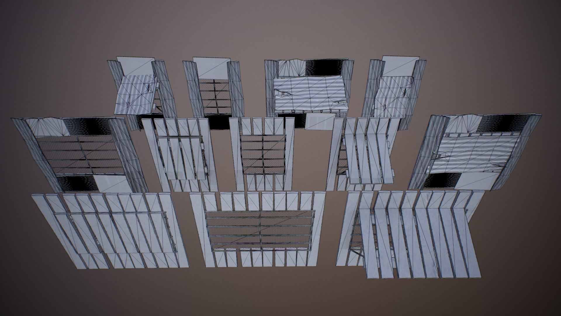 Modular Junk House Kit Low-poly 3D model_31