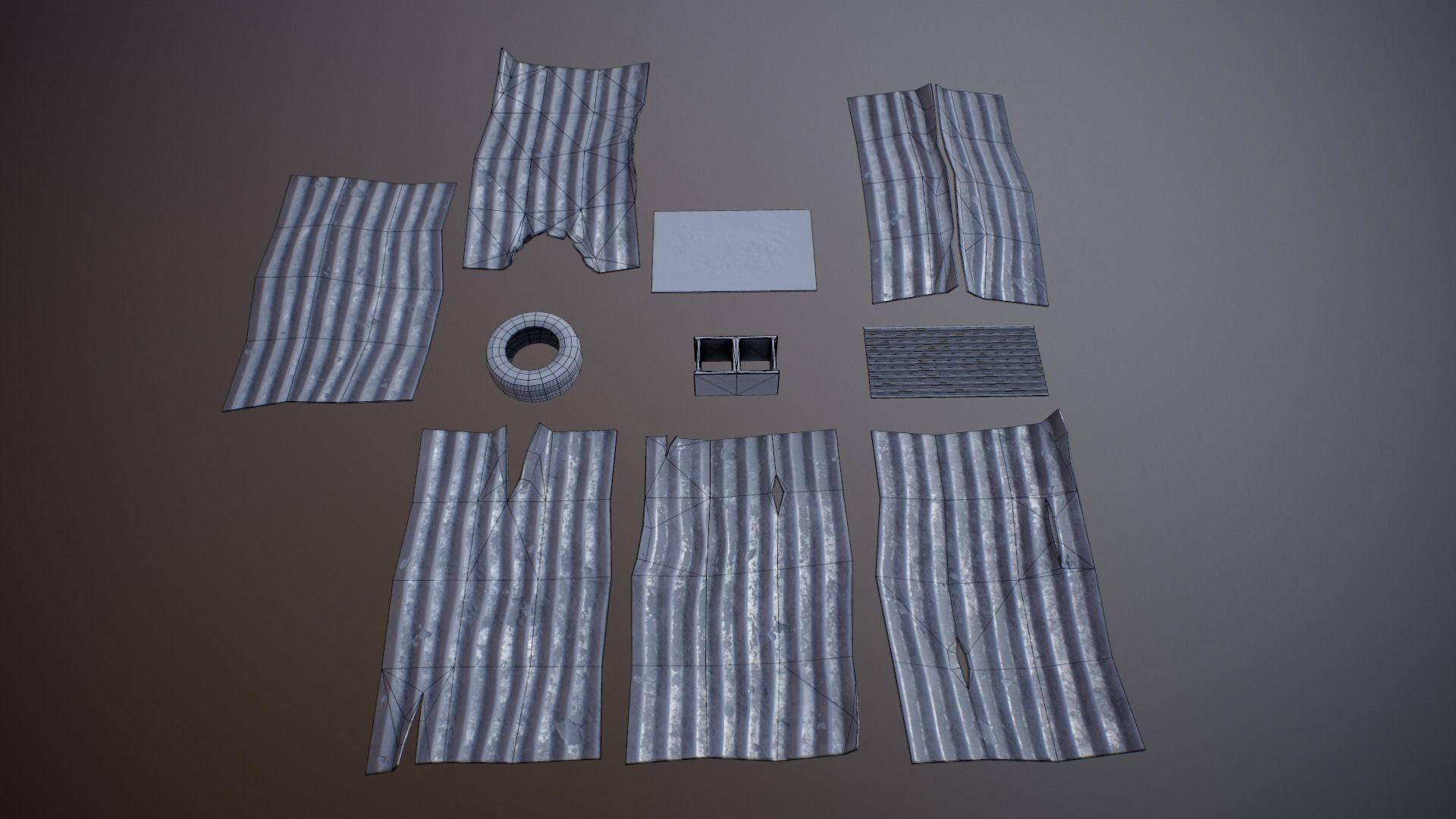 Modular Junk House Kit Low-poly 3D model_23