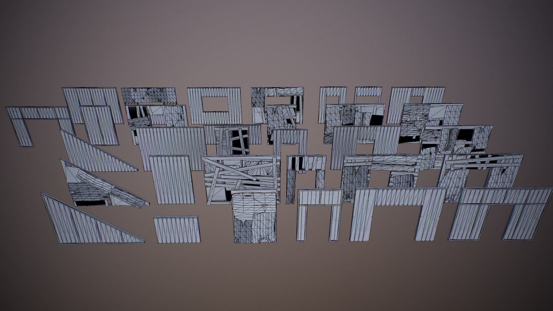 Modular Junk House Kit Low-poly 3D model_29