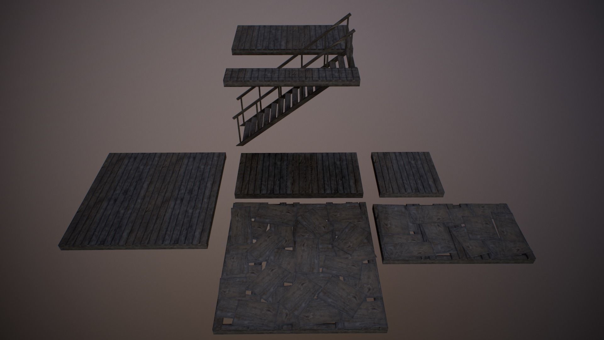 Modular Junk House Kit Low-poly 3D model_18