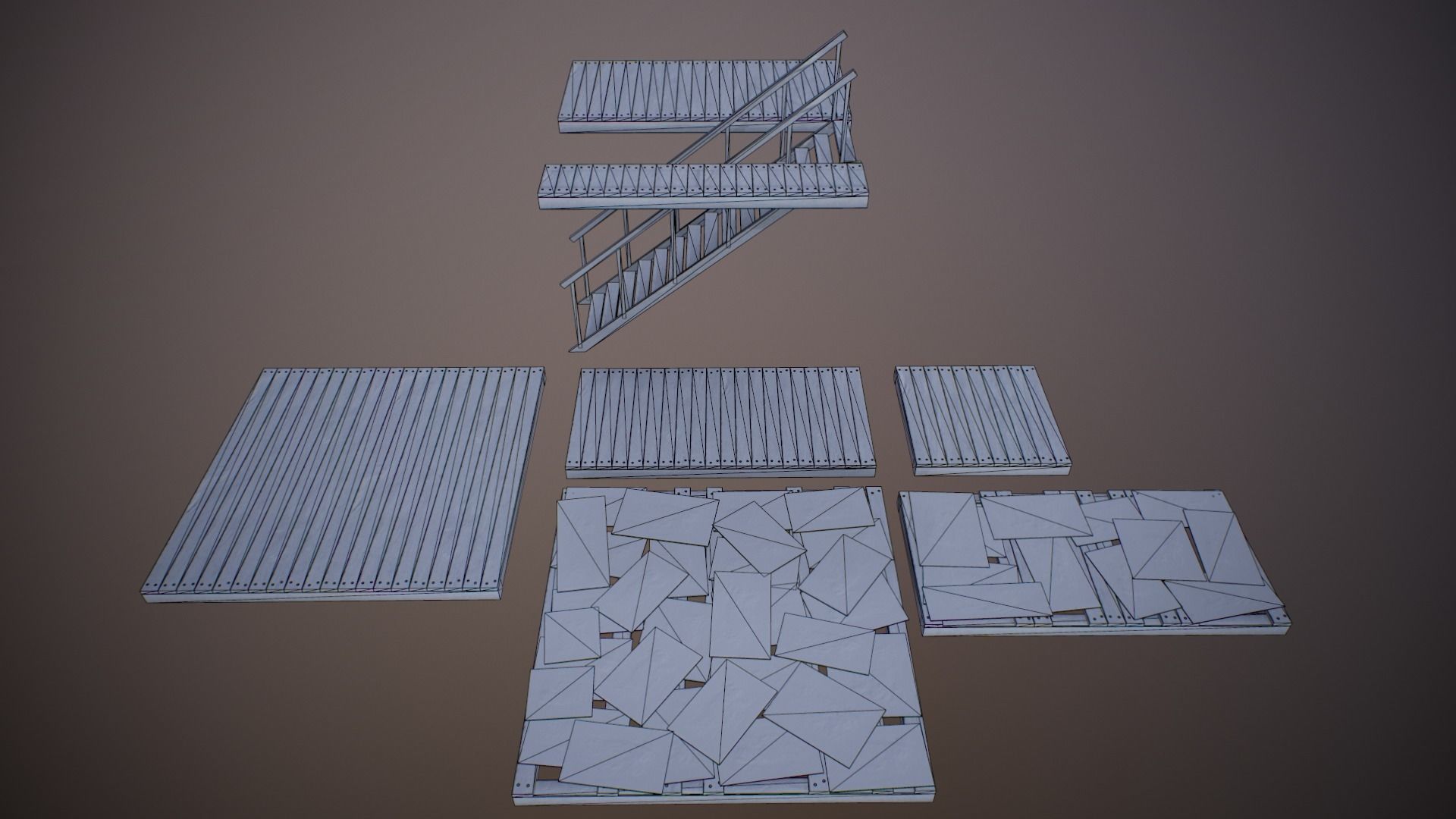 Modular Junk House Kit Low-poly 3D model_19