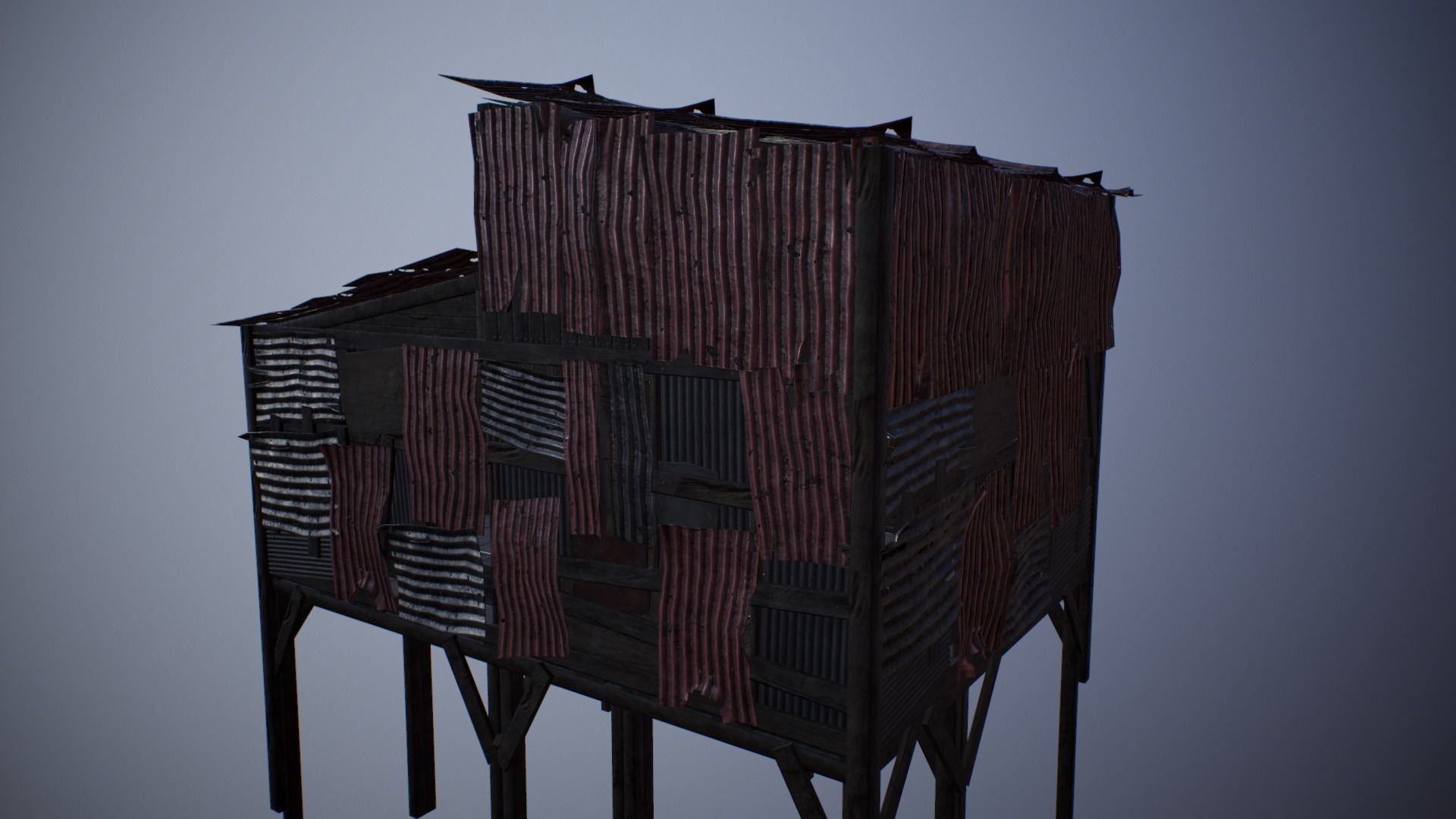 Modular Junk House Kit Low-poly 3D model_8