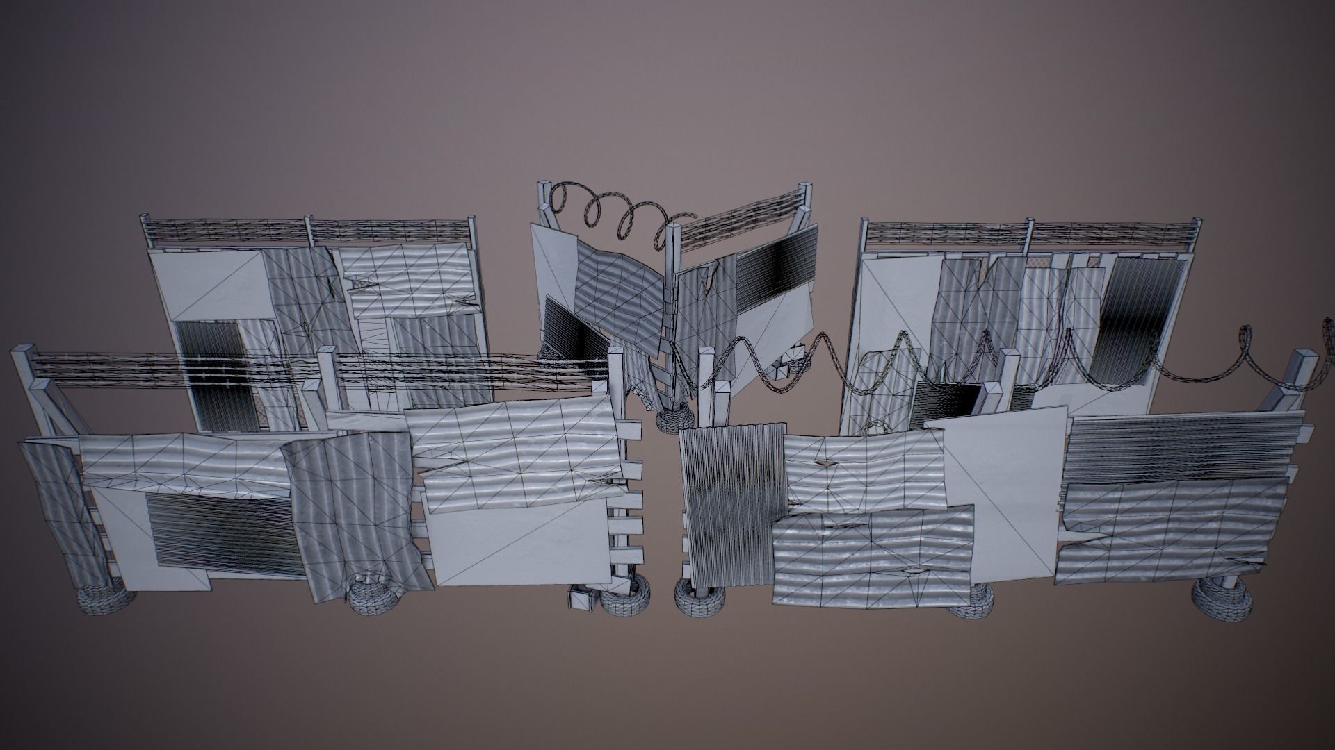 Modular Junk House Kit Low-poly 3D model_17