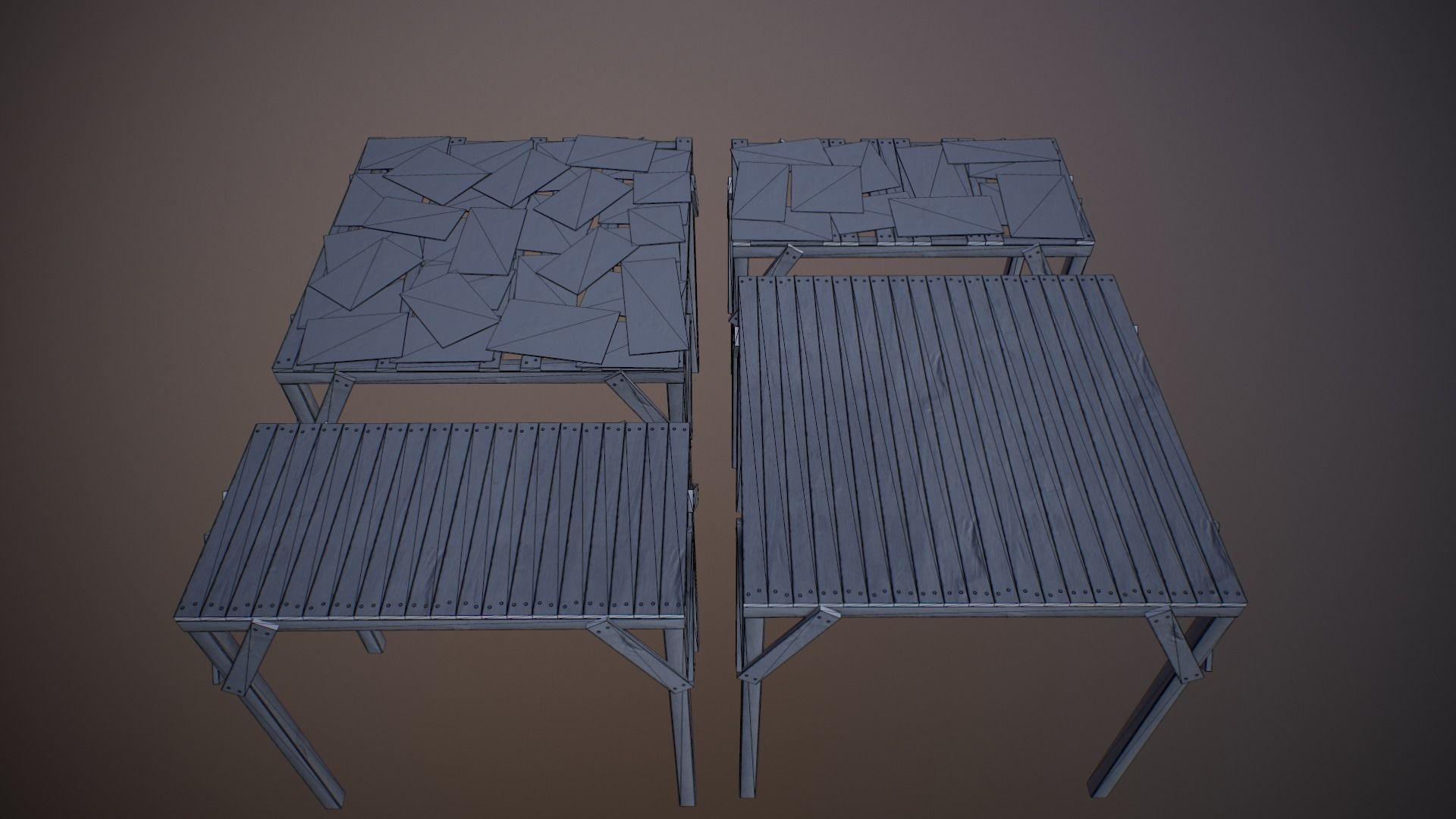 Modular Junk House Kit Low-poly 3D model_13