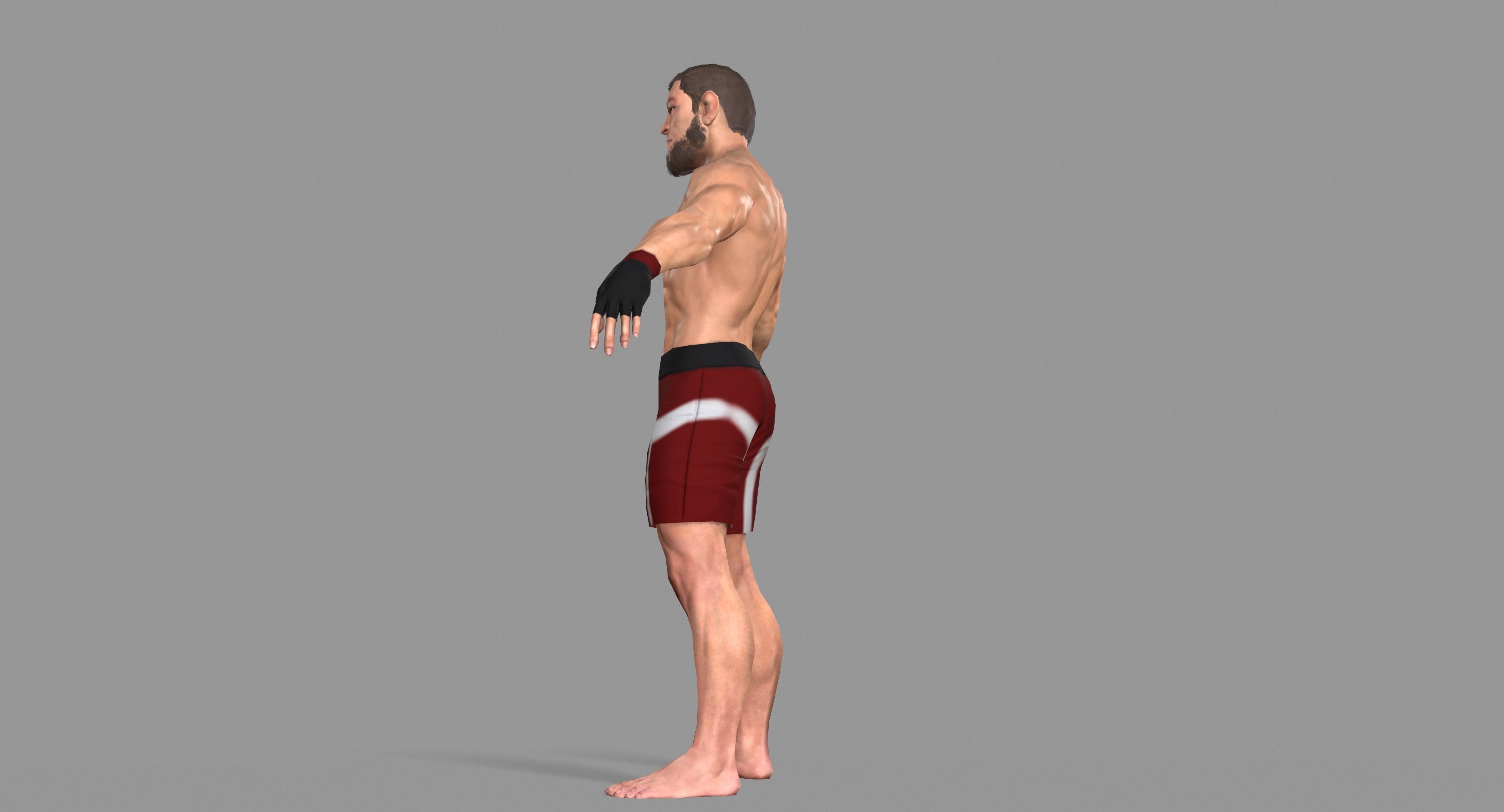 UFC Boxer Low-poly 3D model_44