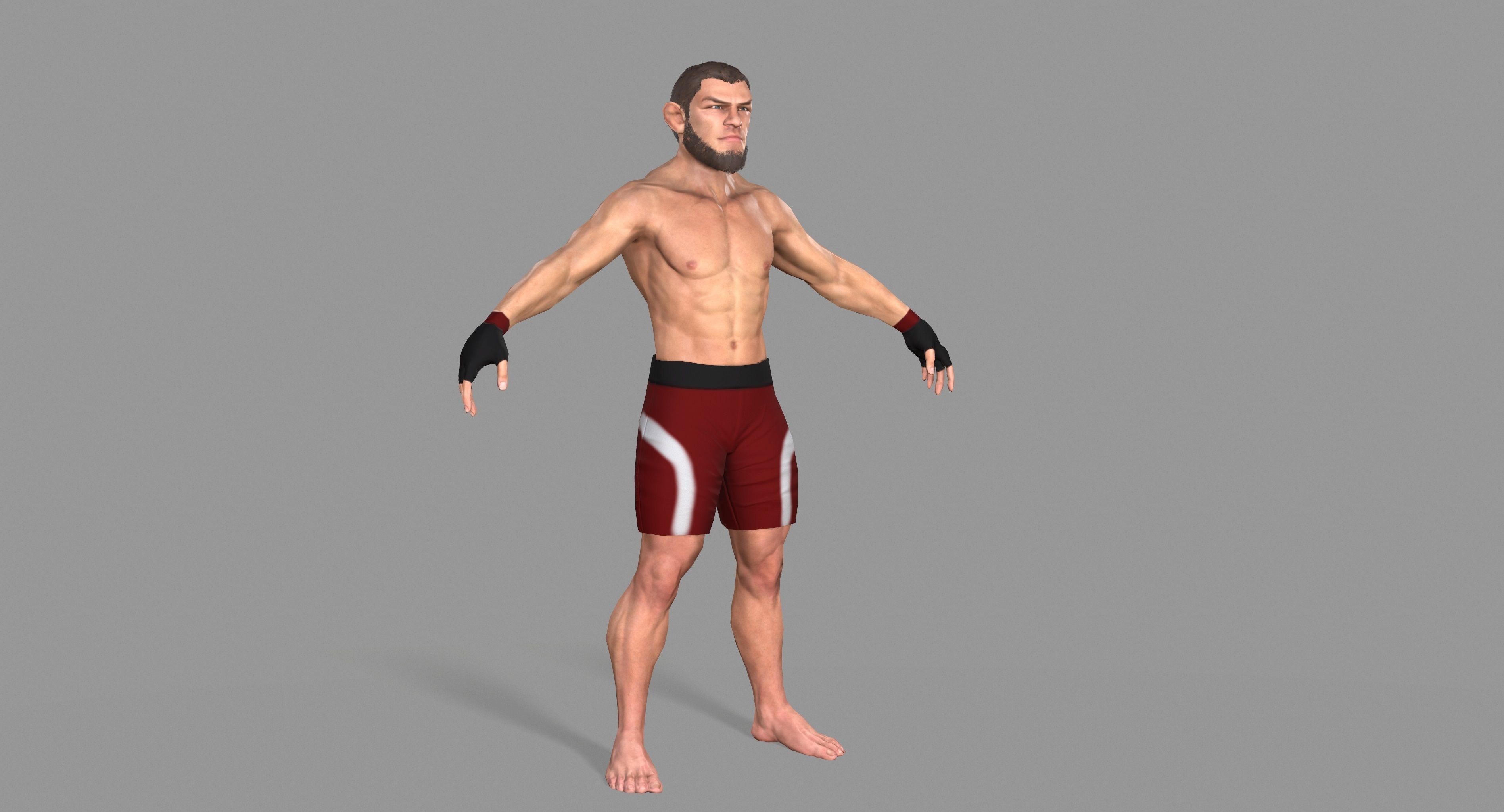 UFC Boxer Low-poly 3D model_12