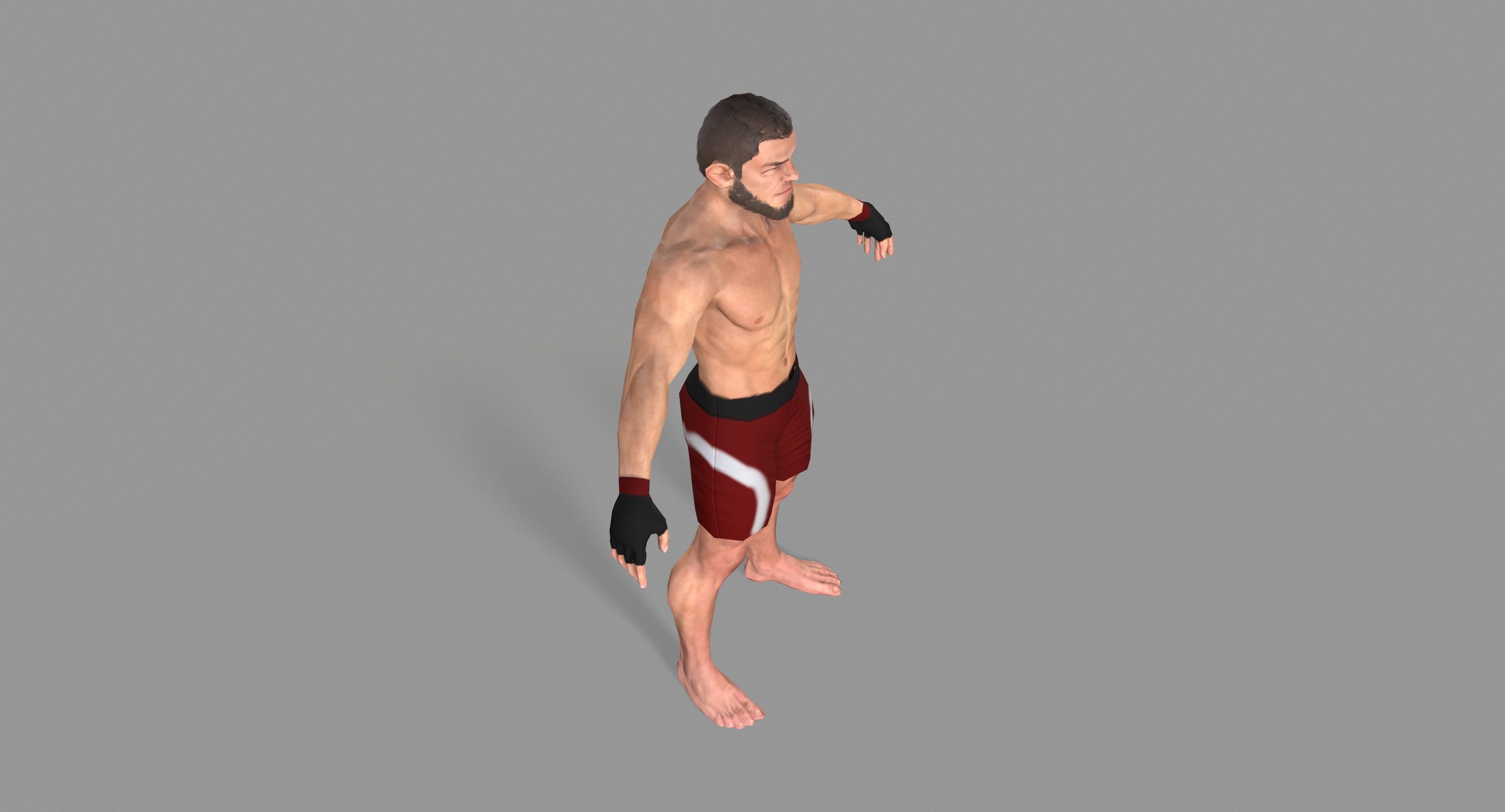 UFC Boxer Low-poly 3D model_20