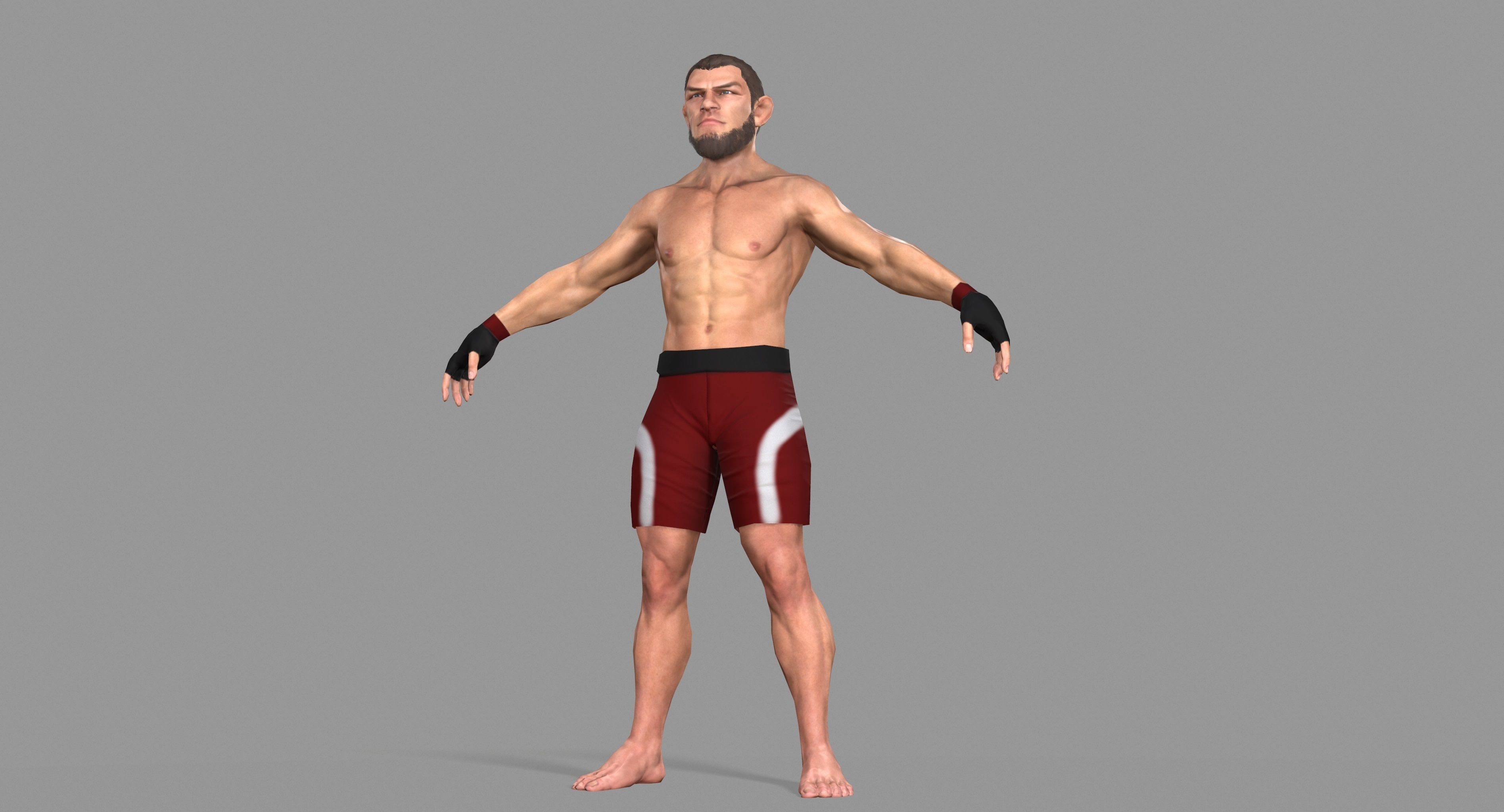 UFC Boxer Low-poly 3D model_48