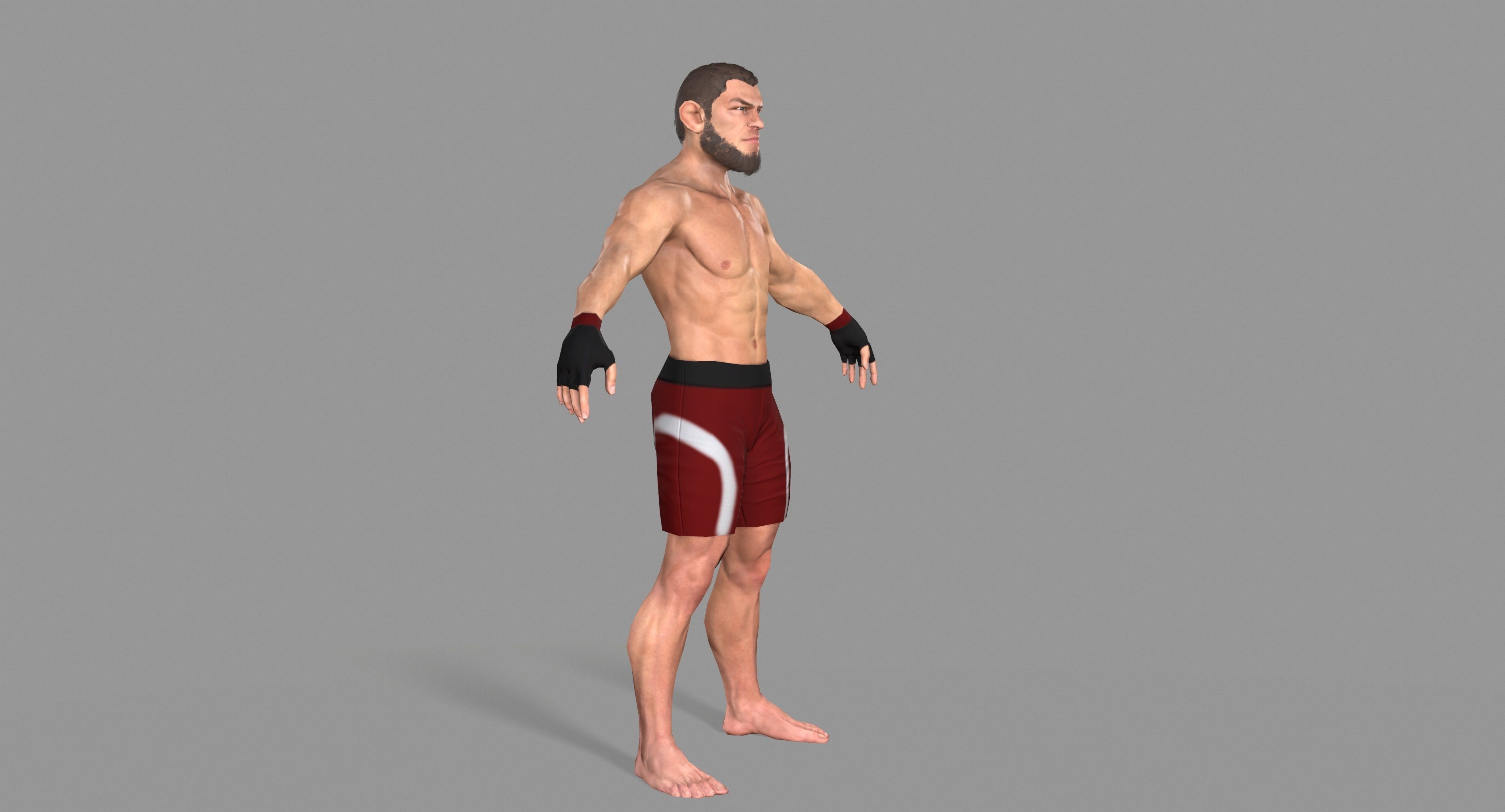 UFC Boxer Low-poly 3D model_13