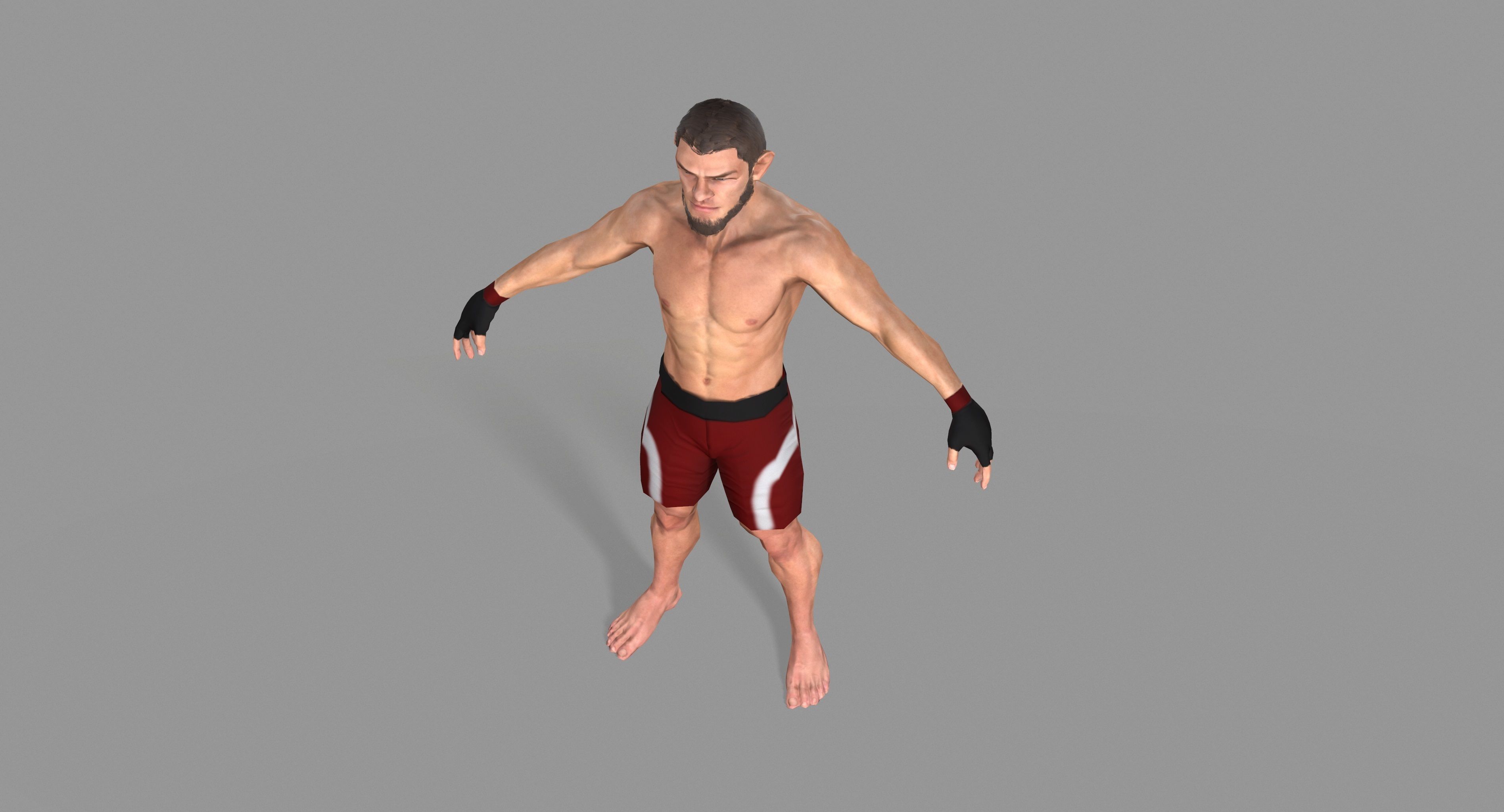 UFC Boxer Low-poly 3D model_32