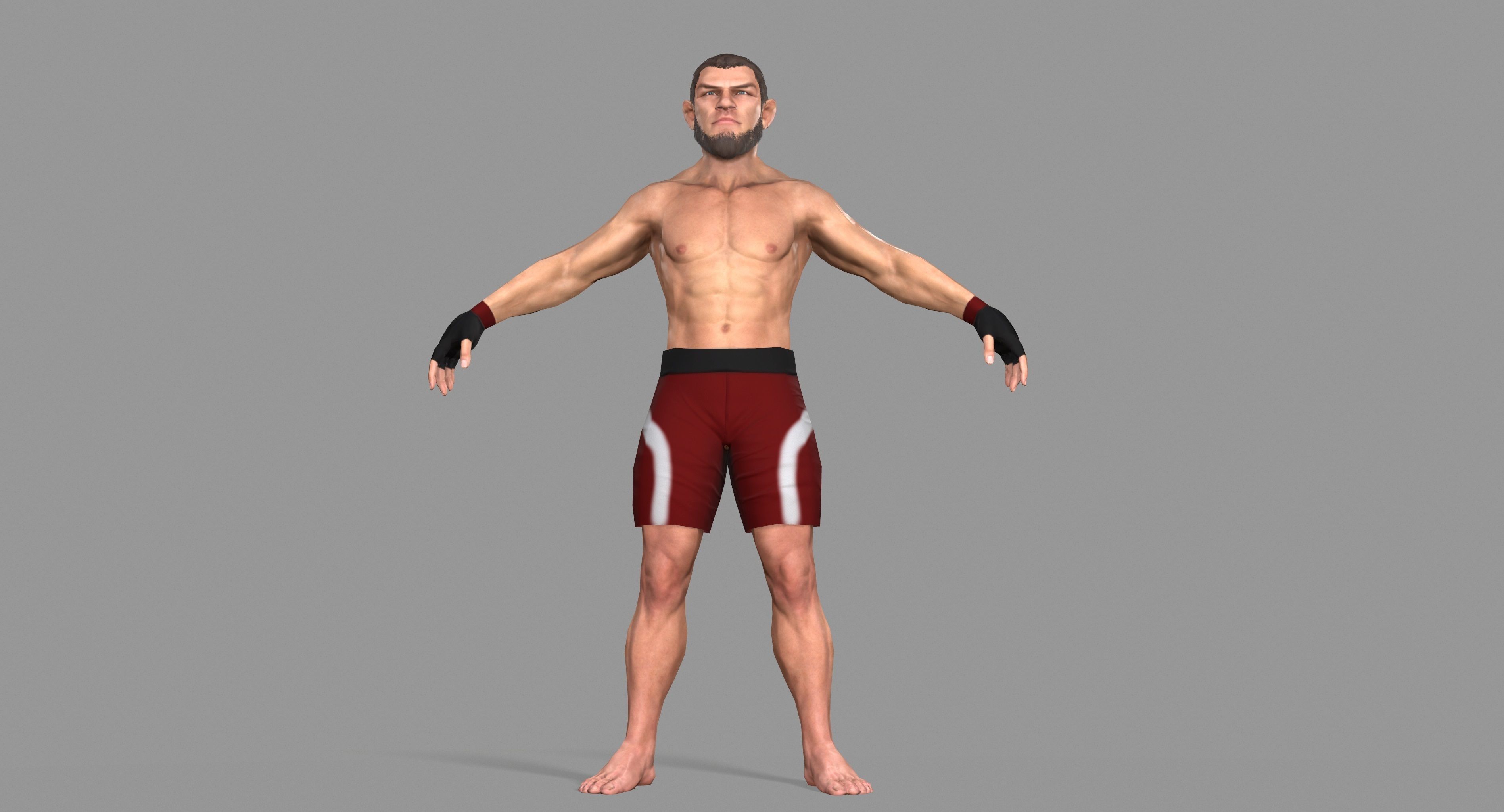 UFC Boxer Low-poly 3D model_34