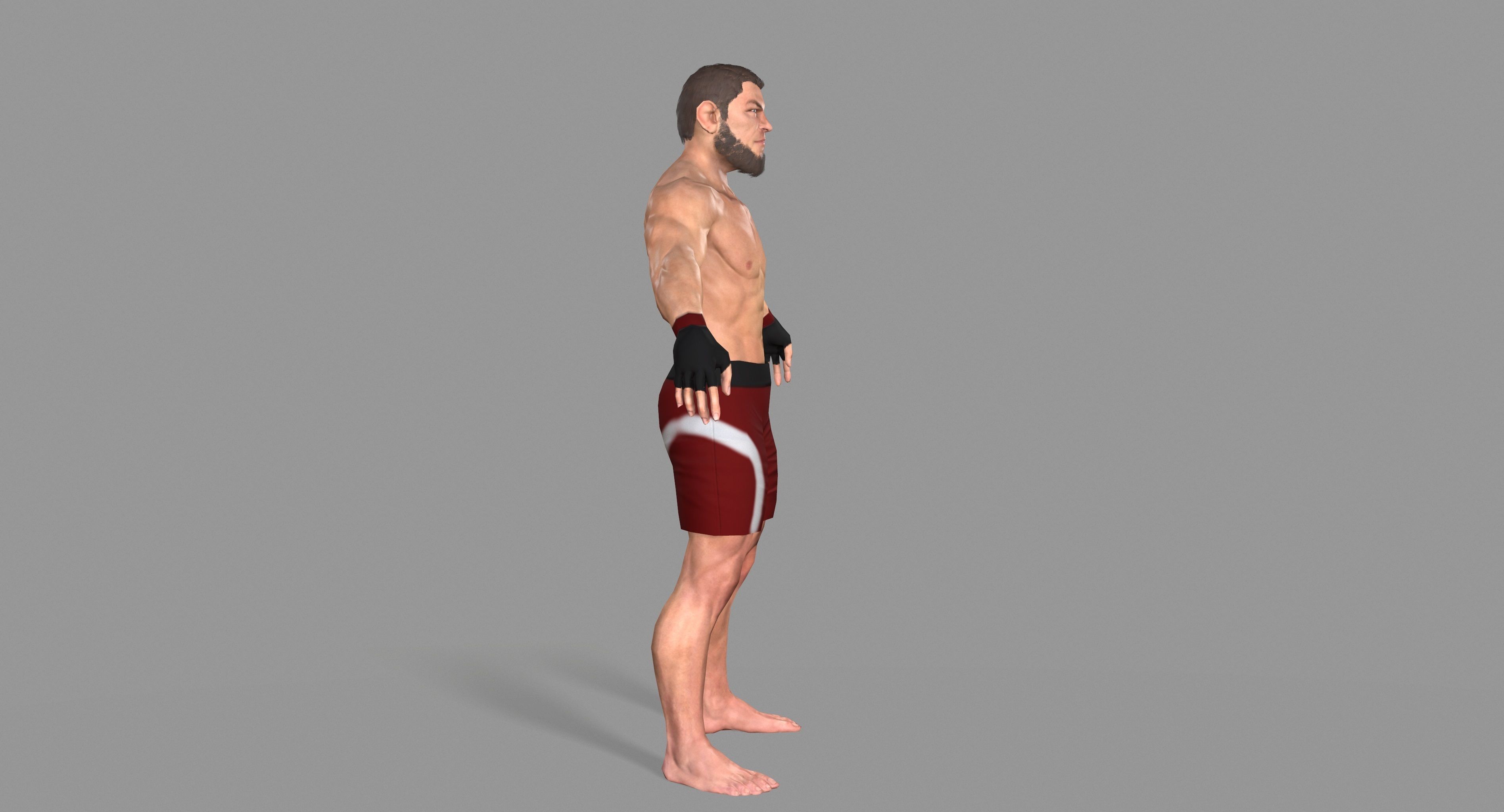 UFC Boxer Low-poly 3D model_7