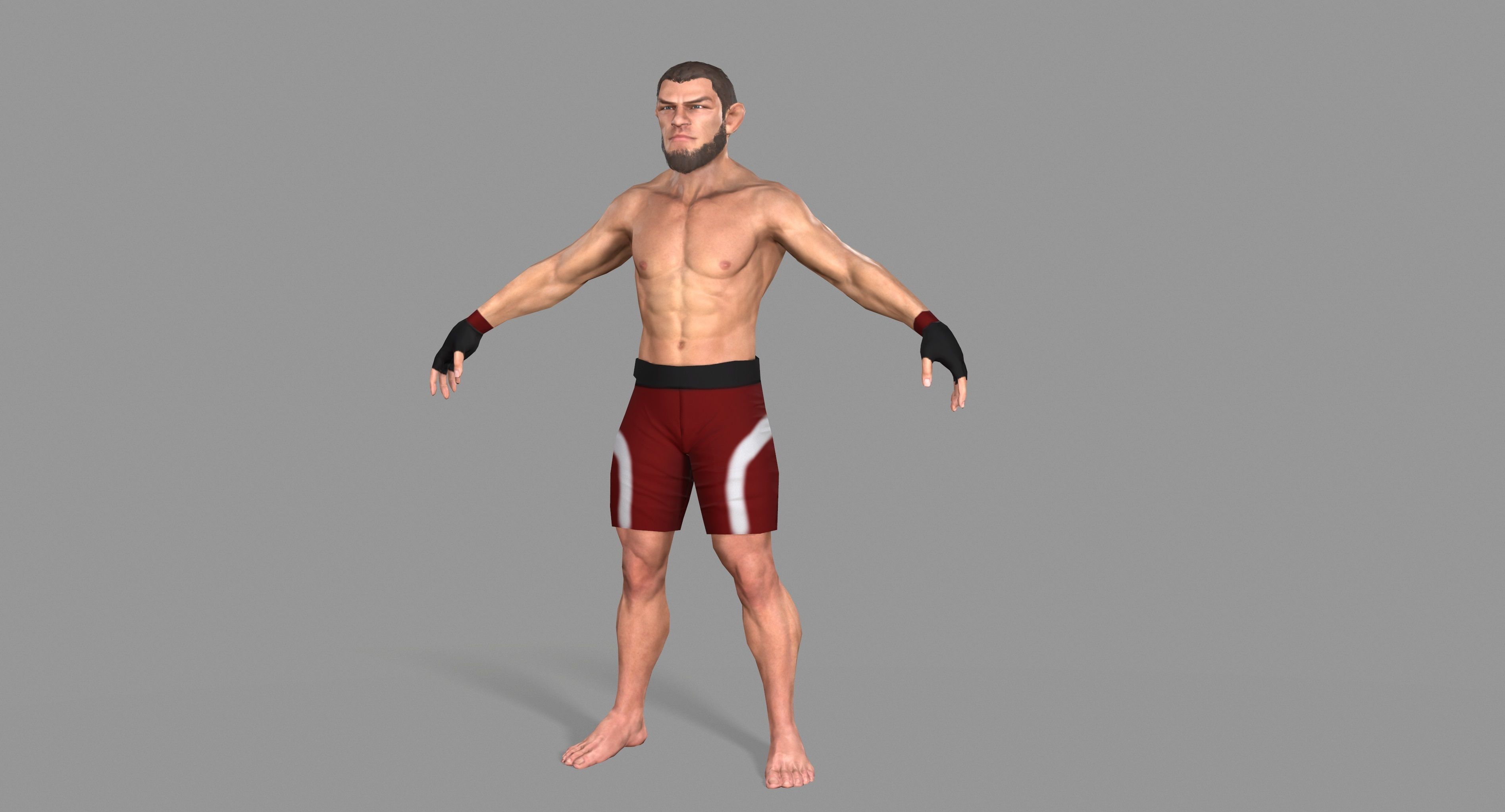 UFC Boxer Low-poly 3D model_14