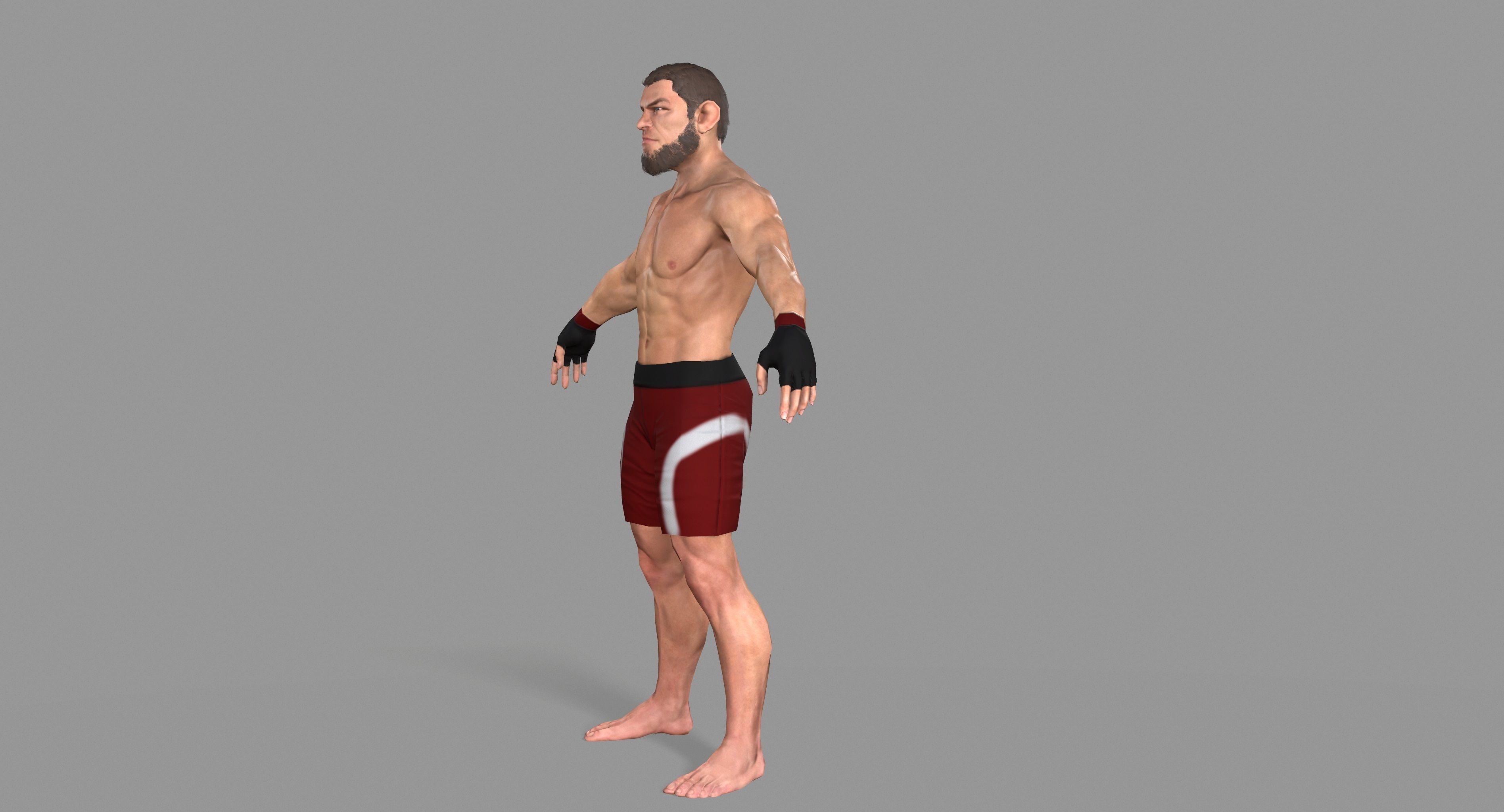 UFC Boxer Low-poly 3D model_16