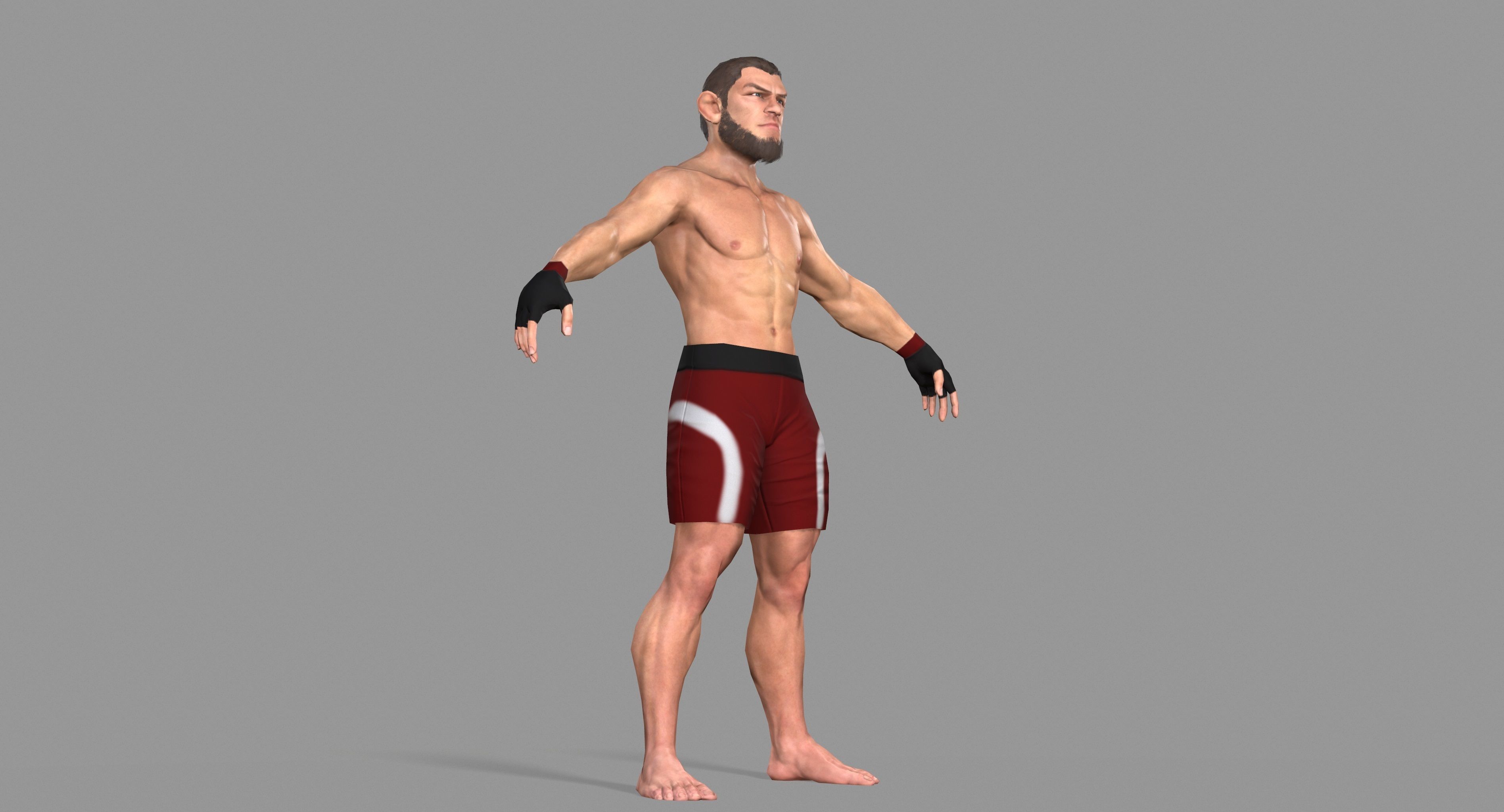 UFC Boxer Low-poly 3D model_33