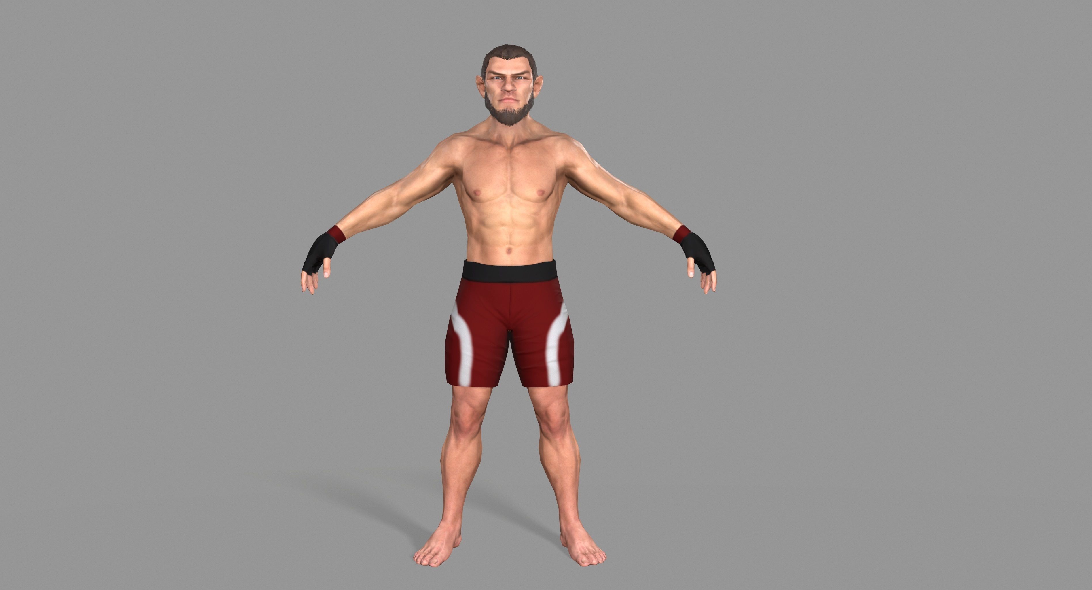 UFC Boxer Low-poly 3D model_6