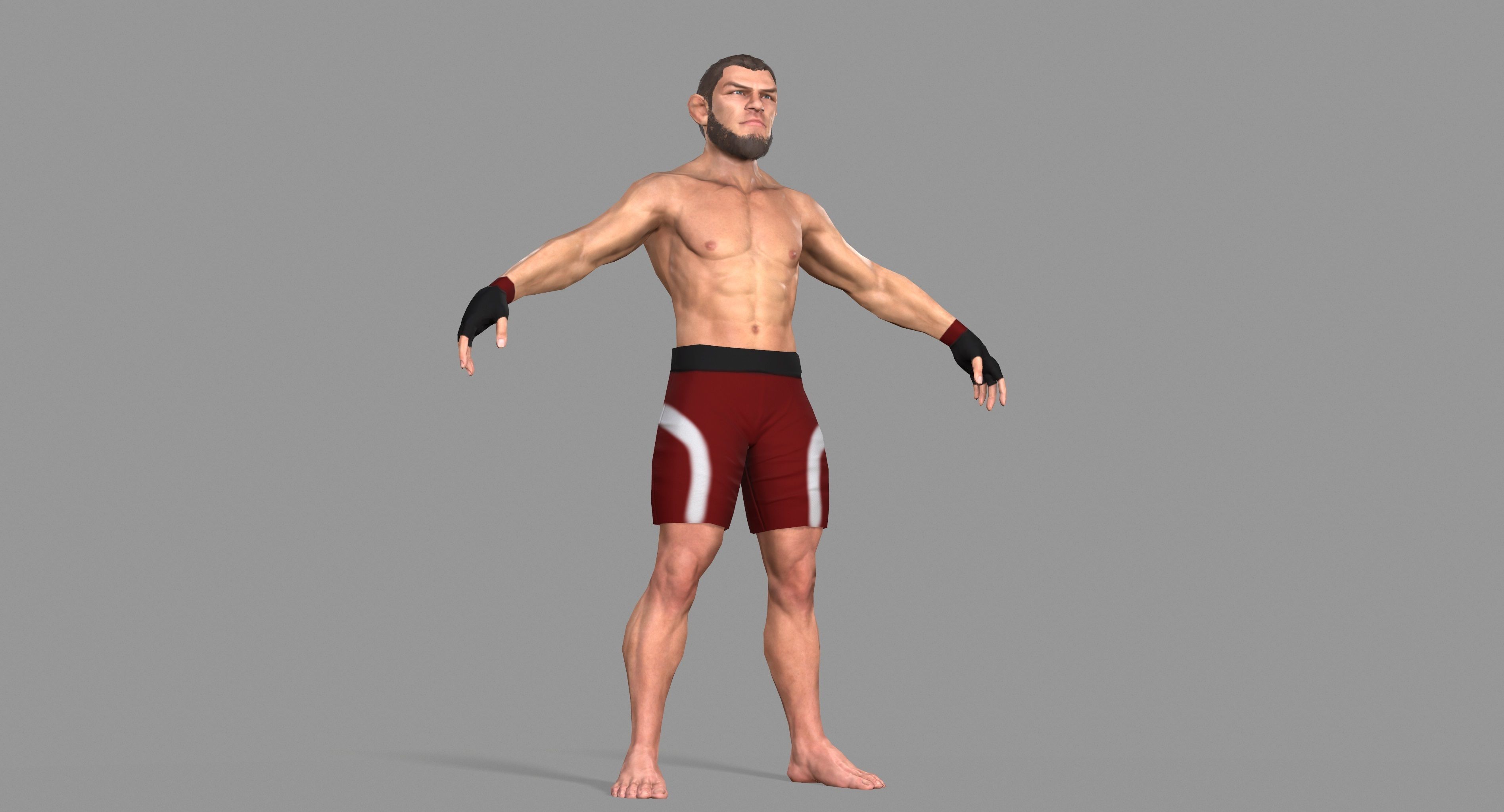 UFC Boxer Low-poly 3D model_36
