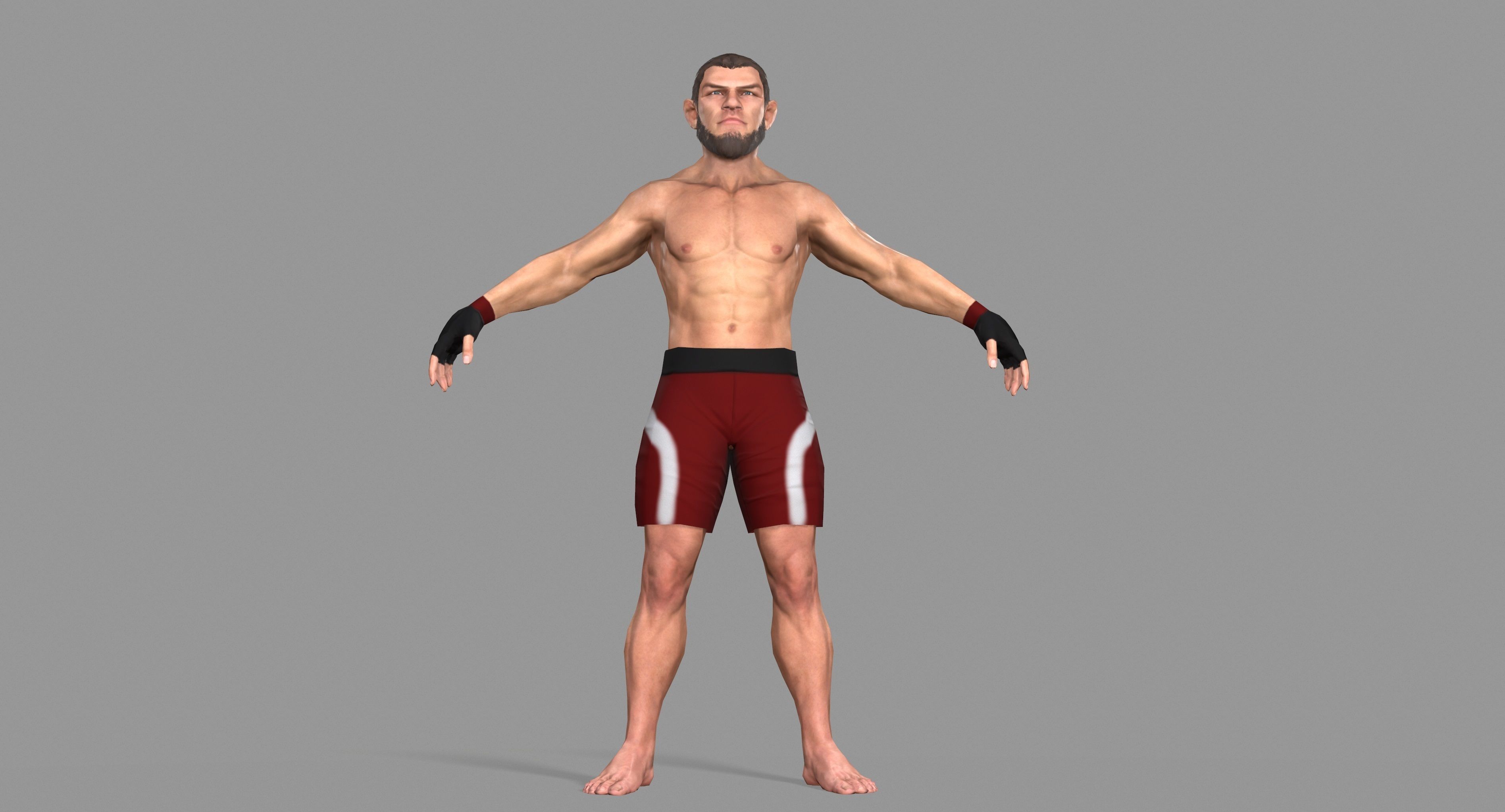 UFC Boxer Low-poly 3D model_49