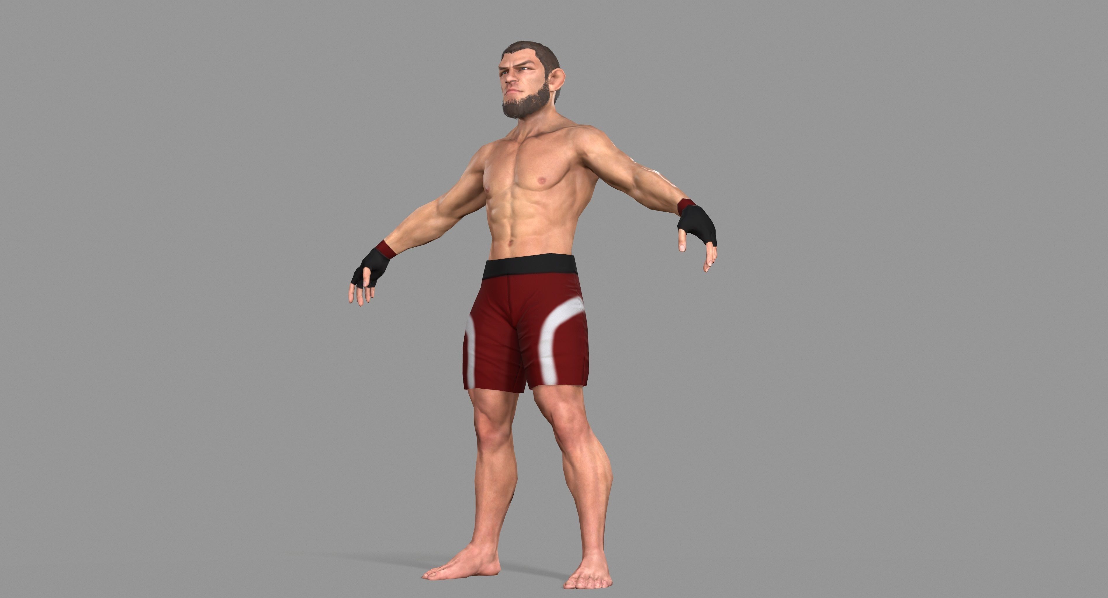 UFC Boxer Low-poly 3D model_47