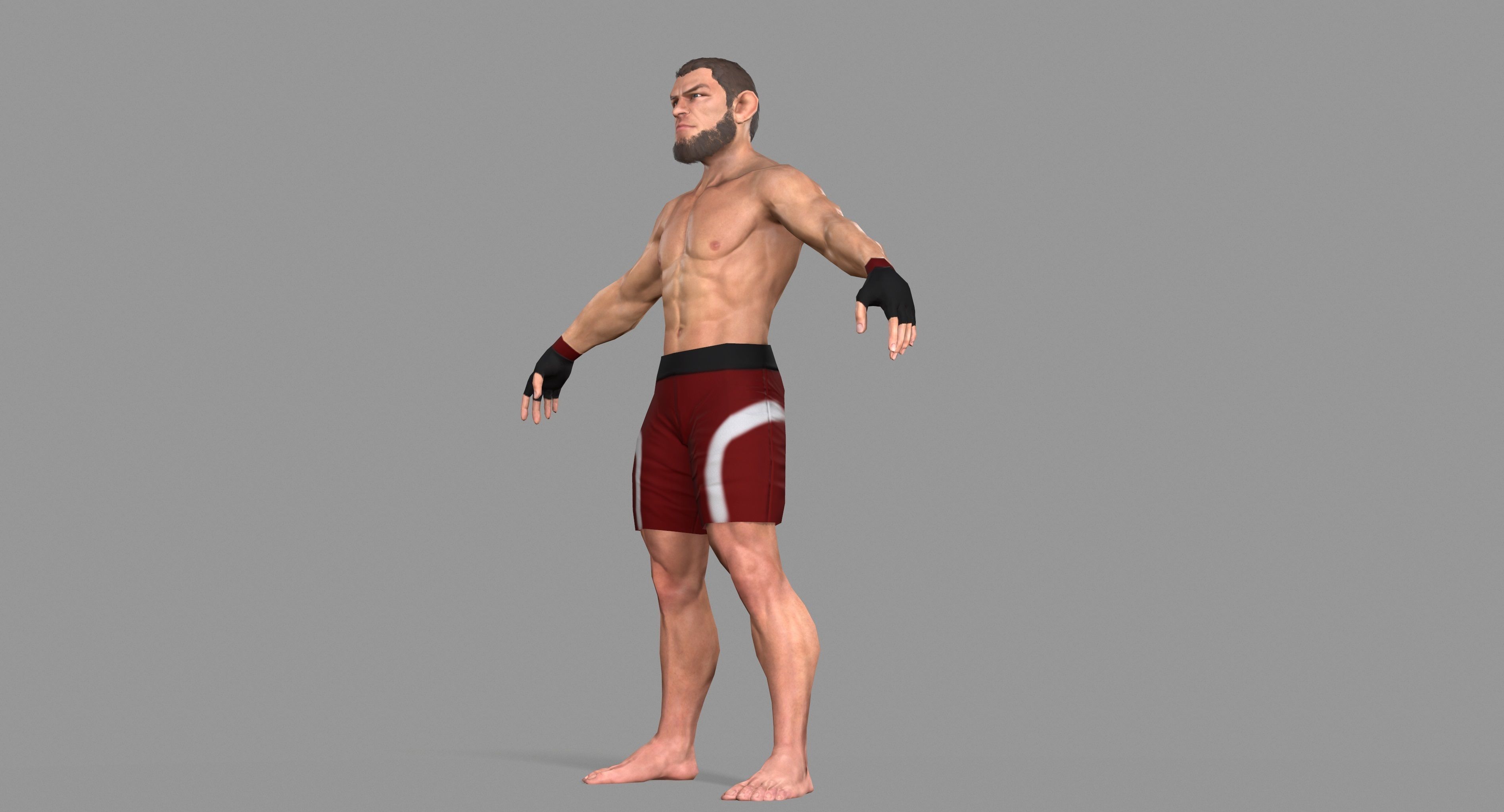 UFC Boxer Low-poly 3D model_46