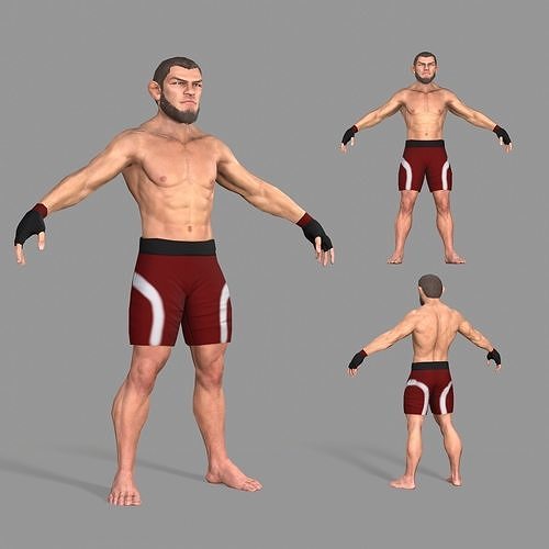 UFC Boxer Low-poly 3D model