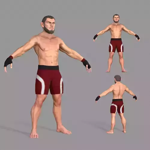 UFC Boxer Low-poly 3D model