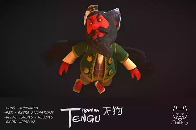 Konoha Tengu Low-poly 3D model