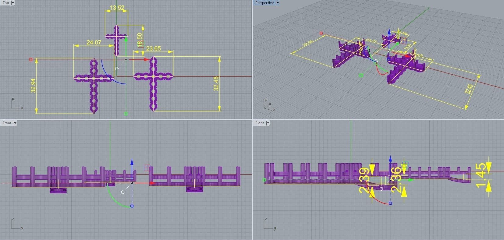 Cross with diamonds Free 3D print model_6
