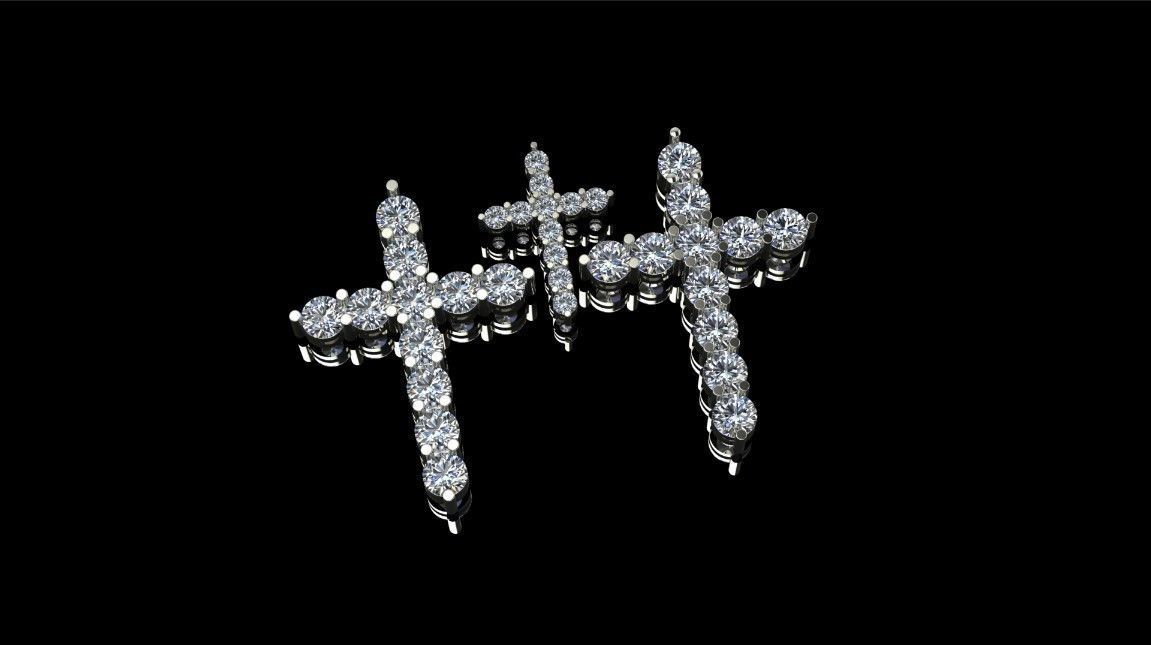 Cross with diamonds Free 3D print model_4
