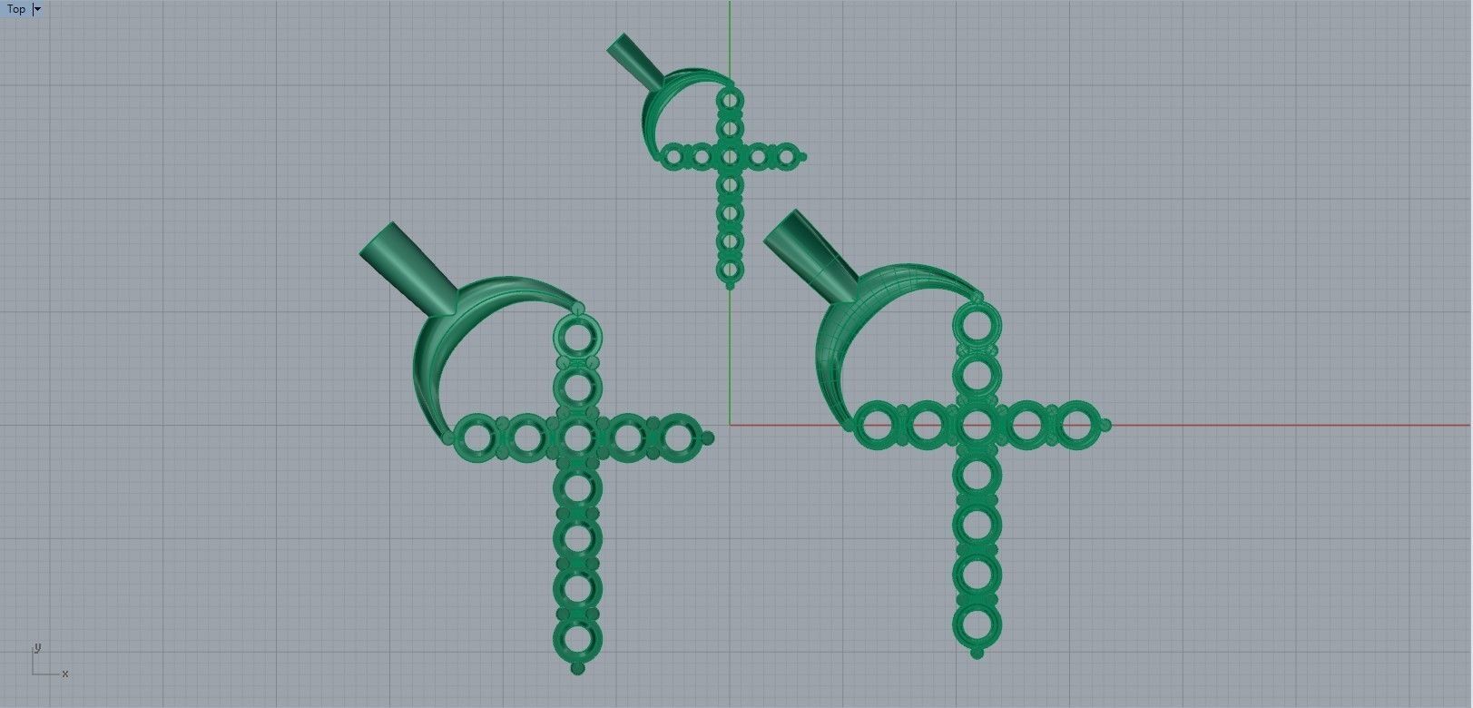 Cross with diamonds Free 3D print model_10