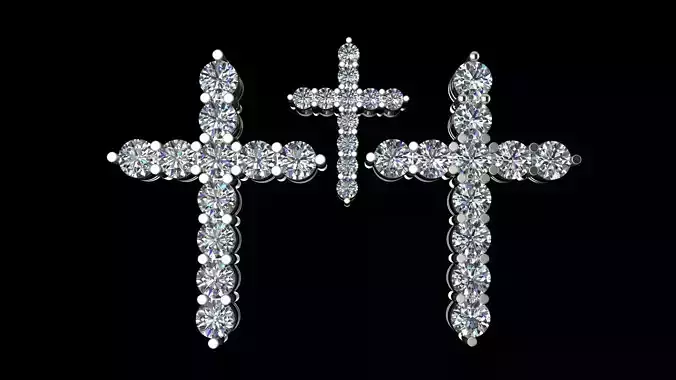 Cross with diamonds