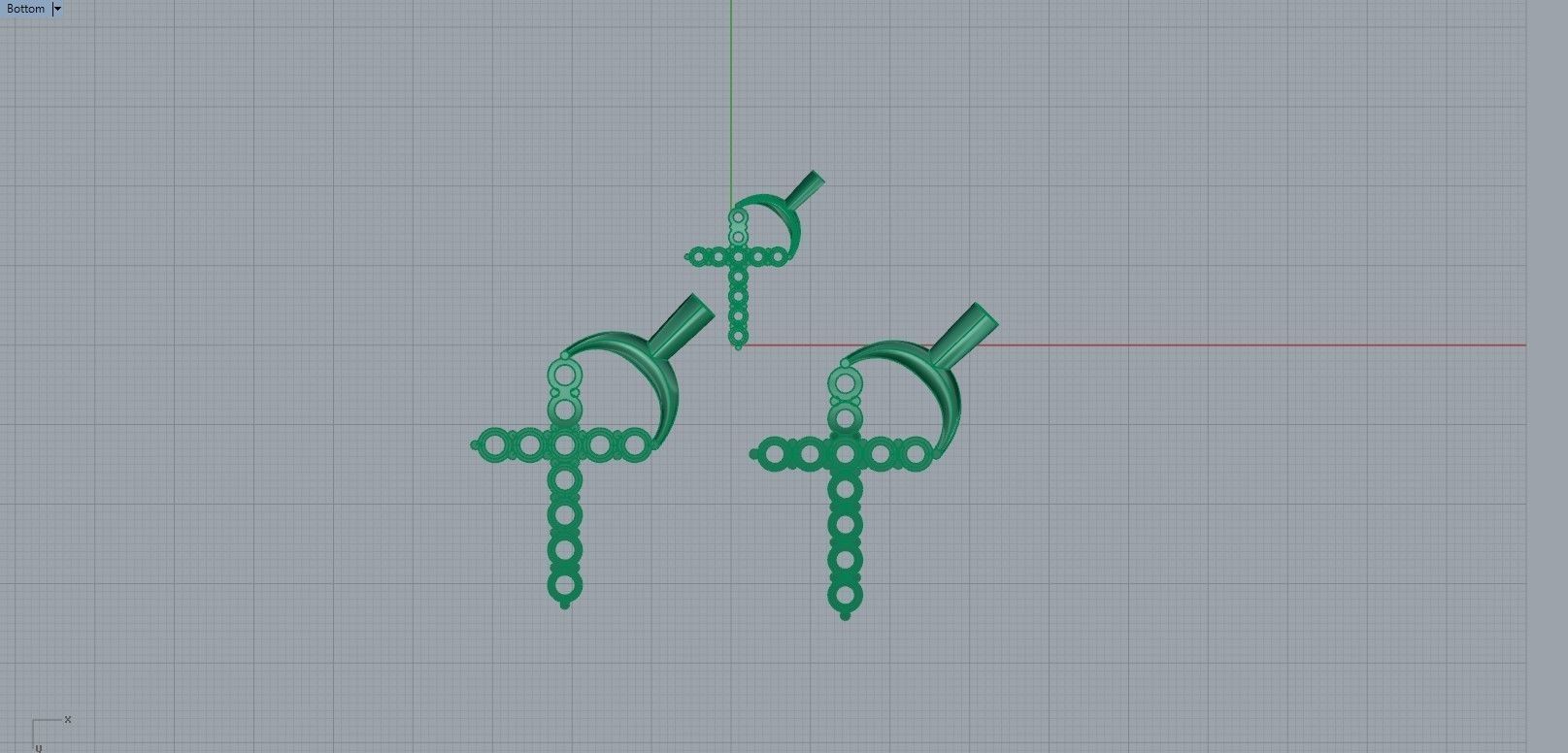 Cross with diamonds Free 3D print model_11